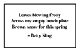 Betty King Haiku (2)