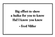 Fred Miller Haiku (2)