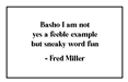 Fred Miller Haiku