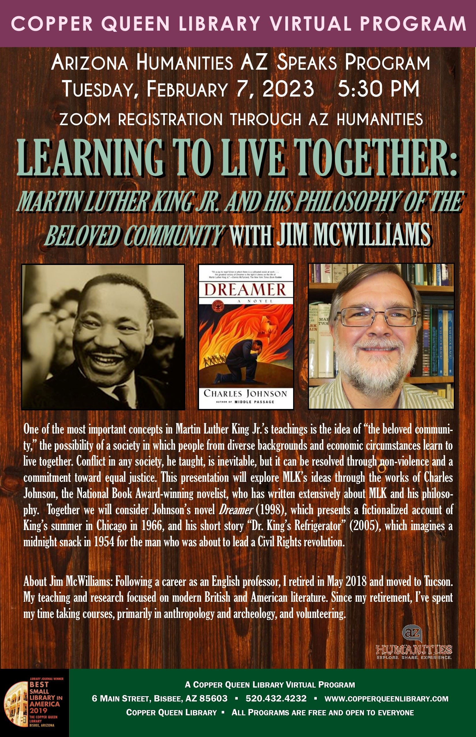 CQL AZ HUMA JIM MCWILLIAMS LEARNING TO LIVE TOGETHER MLK 2.7.2023 