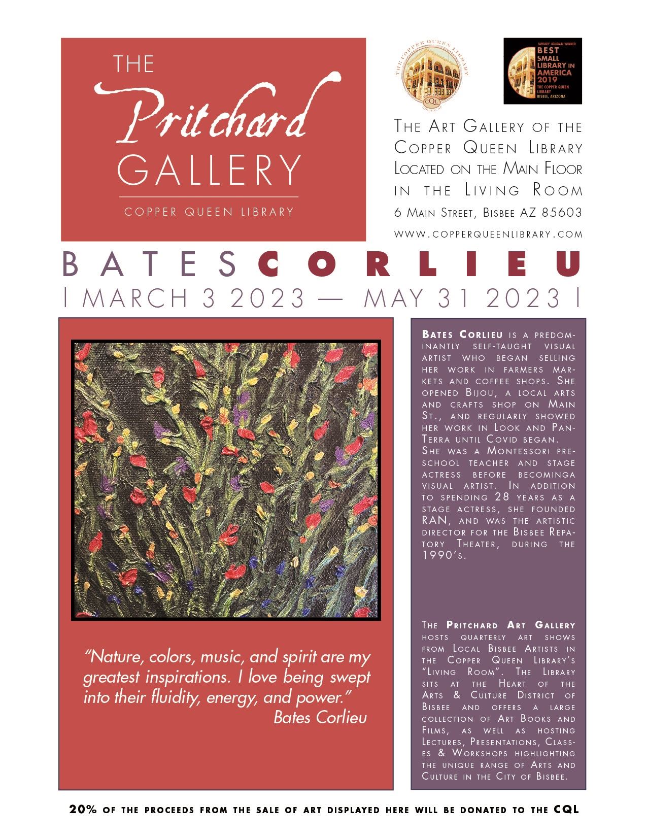 PRITCHARD GALLERY BATES CORLIEU MARCH 2023