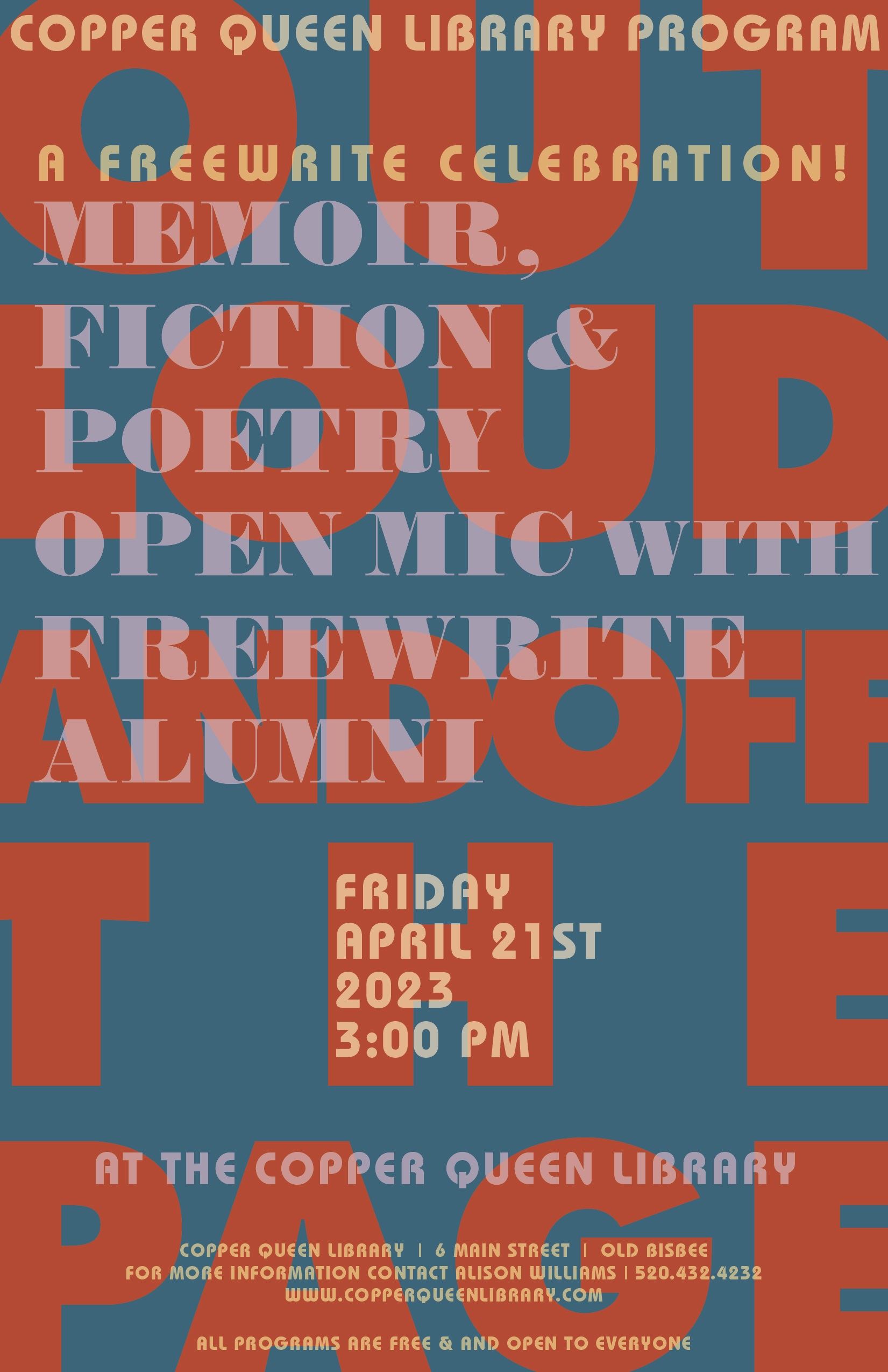 CQL FREEWRITE OUT LOUD AND OFF PAGE 4.21.2023