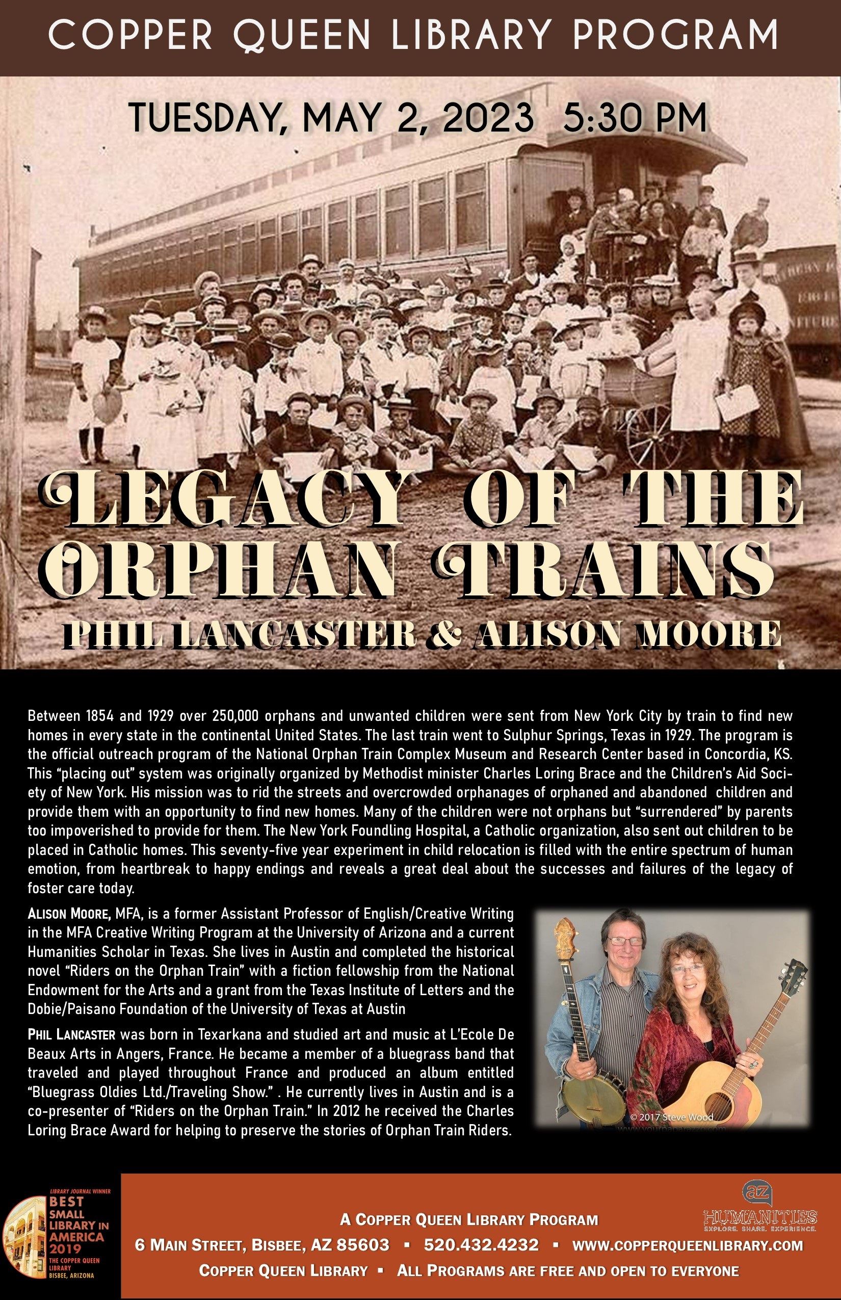 CQL LEGACY OF THE ORPHAN TRAINS PHIL LANCASTER 5.2.2023