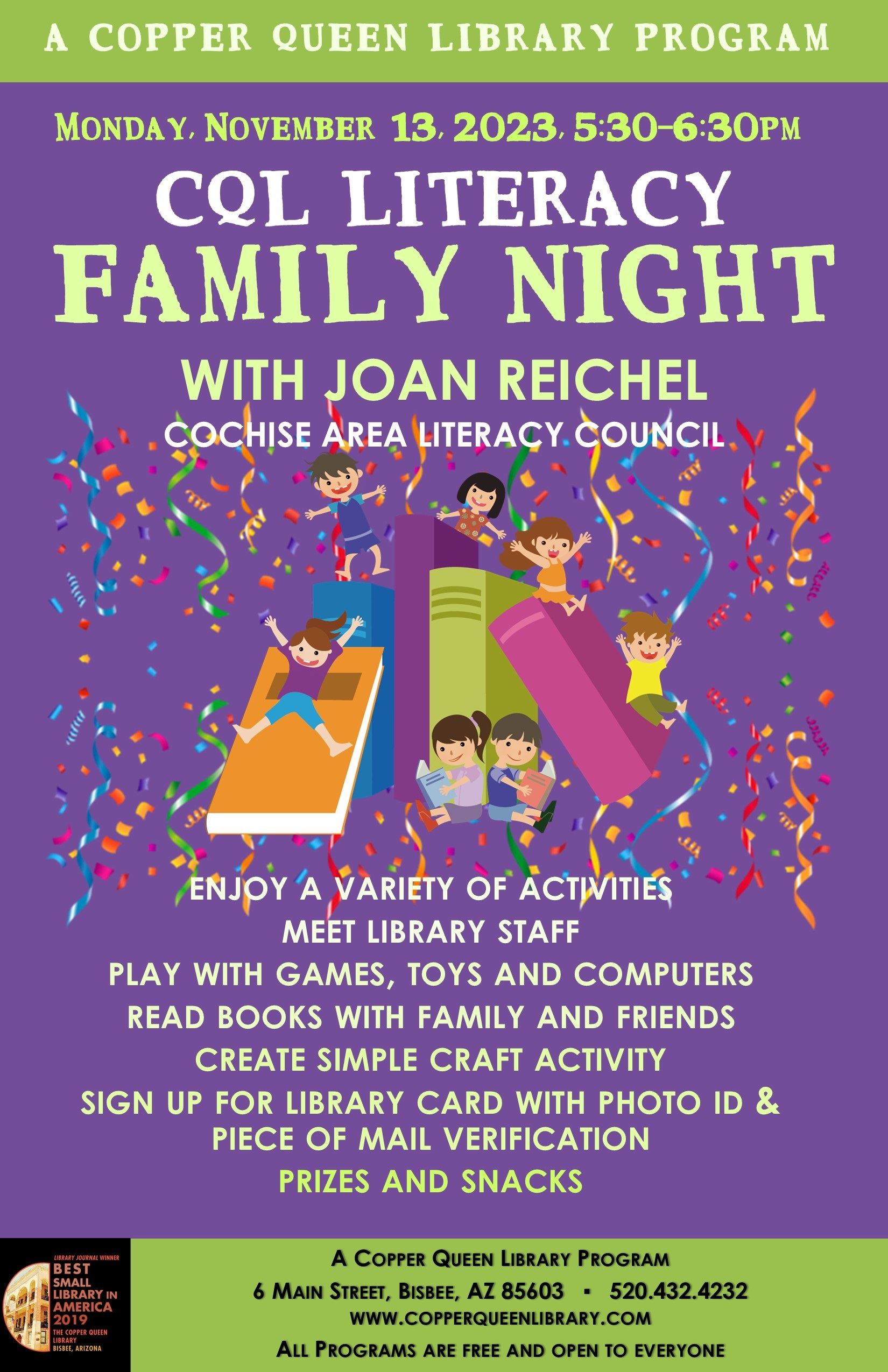 CQL FAMILY LITERACY NIGHT JOAN REICHEL 11.13.2023