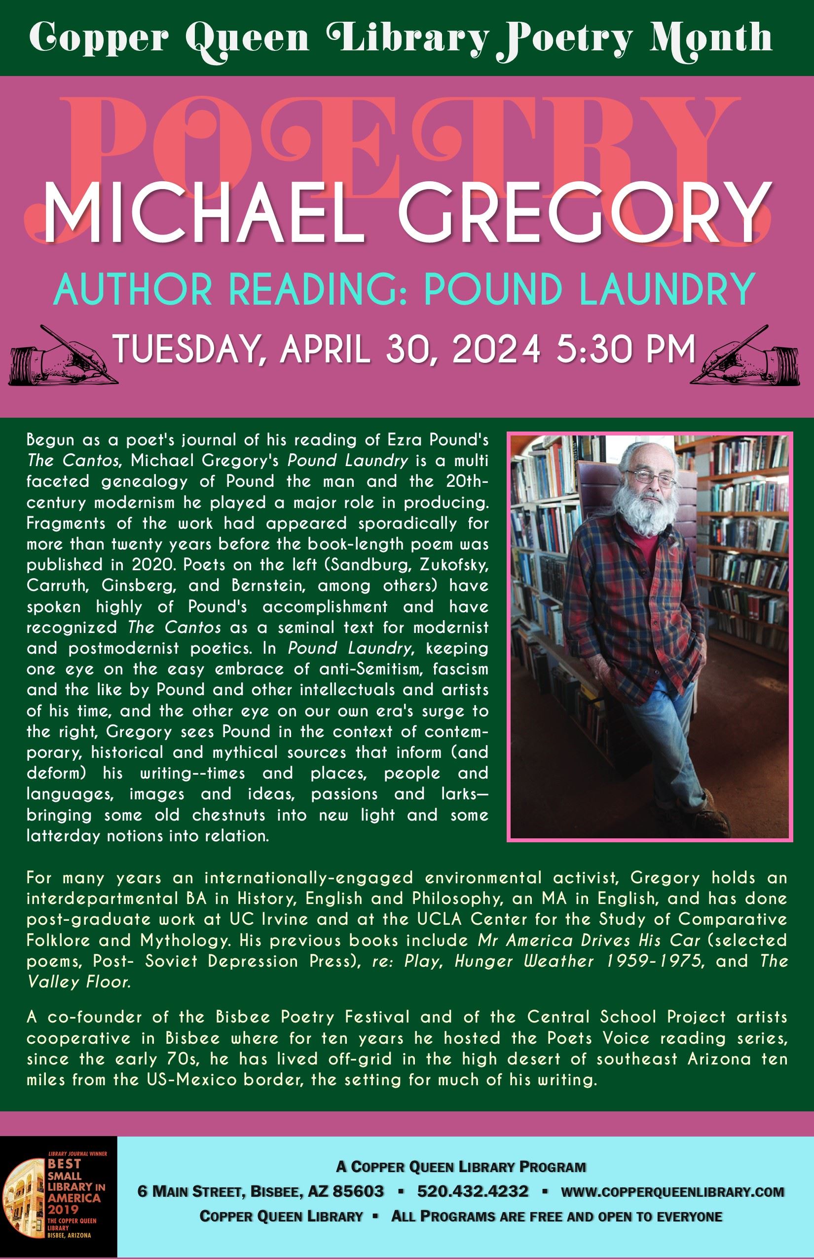 CQL POETRY MICHAEL GREGORY POUND LAUNDRYR 4.30.2024