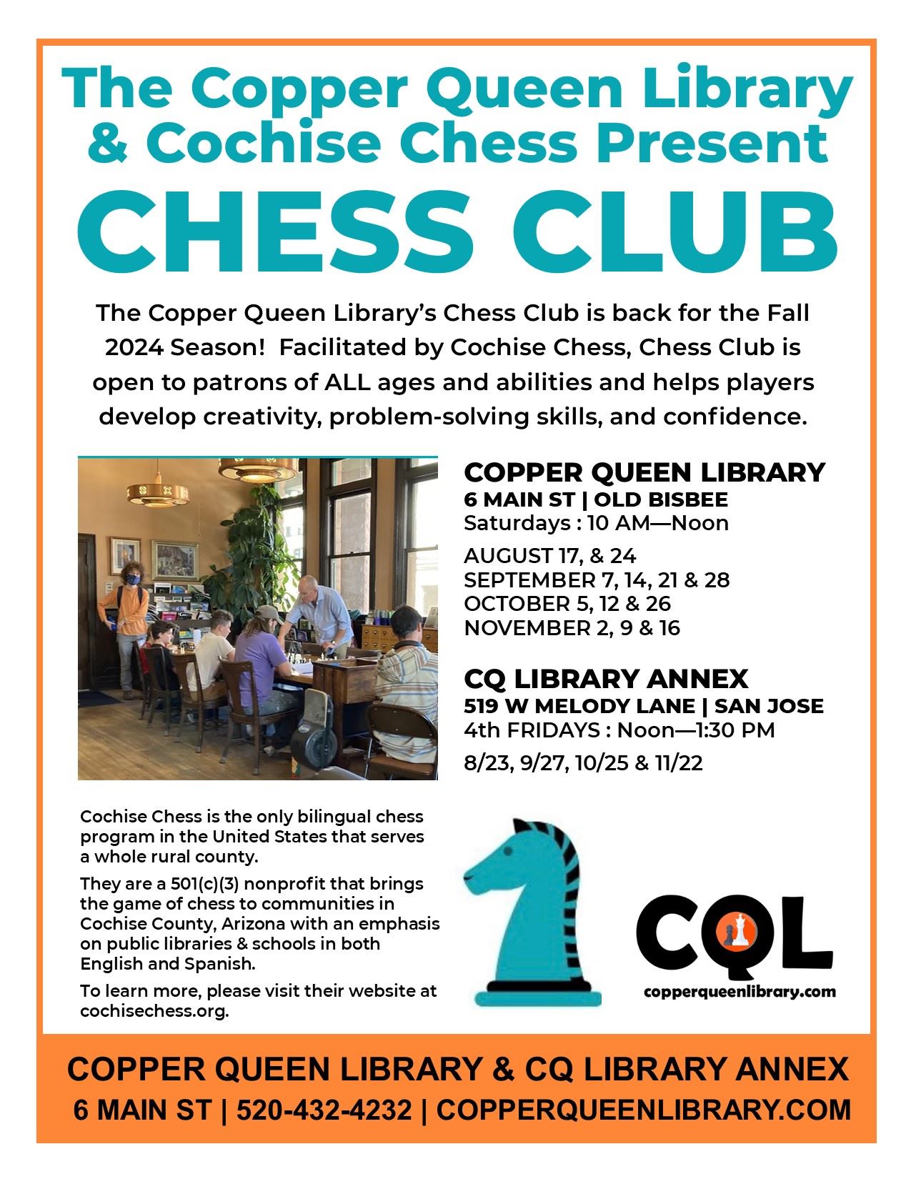 Chess Club Fall 2024 Poster