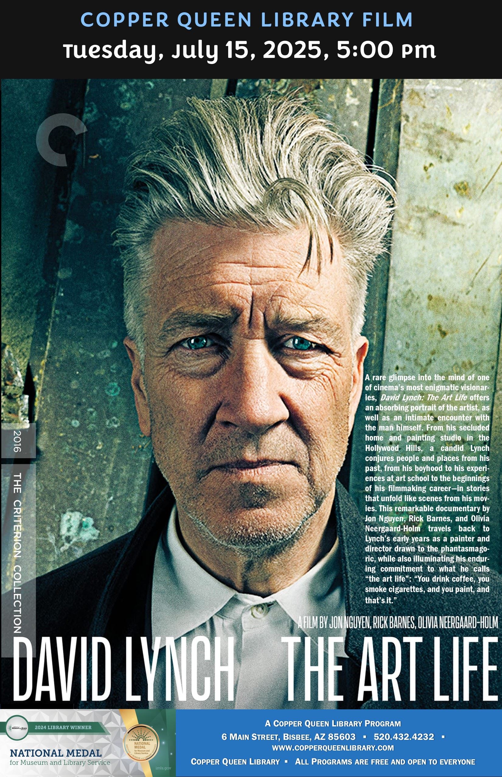 CQL THE ART OF LIFE DAVID LYNCH 7.15.2025