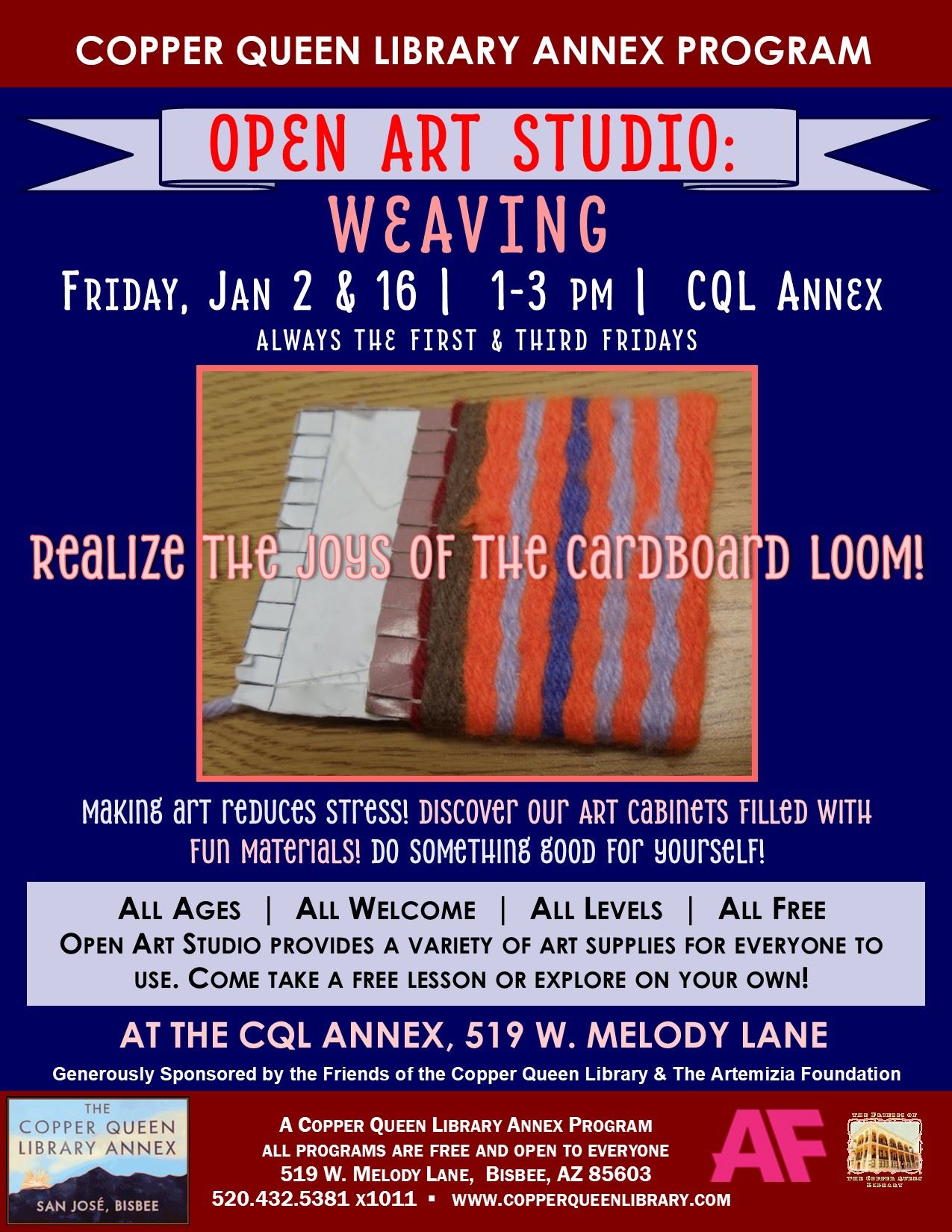 CQL ANNEX OPEN ART STUDIO JAN 2026 WEAVING