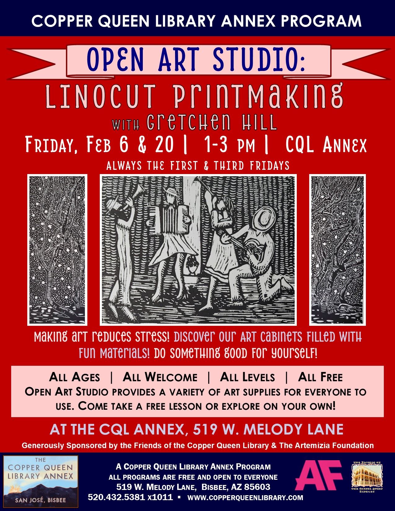 CQL ANNEX OPEN ART STUDIO FEB 2026 LINOCUT