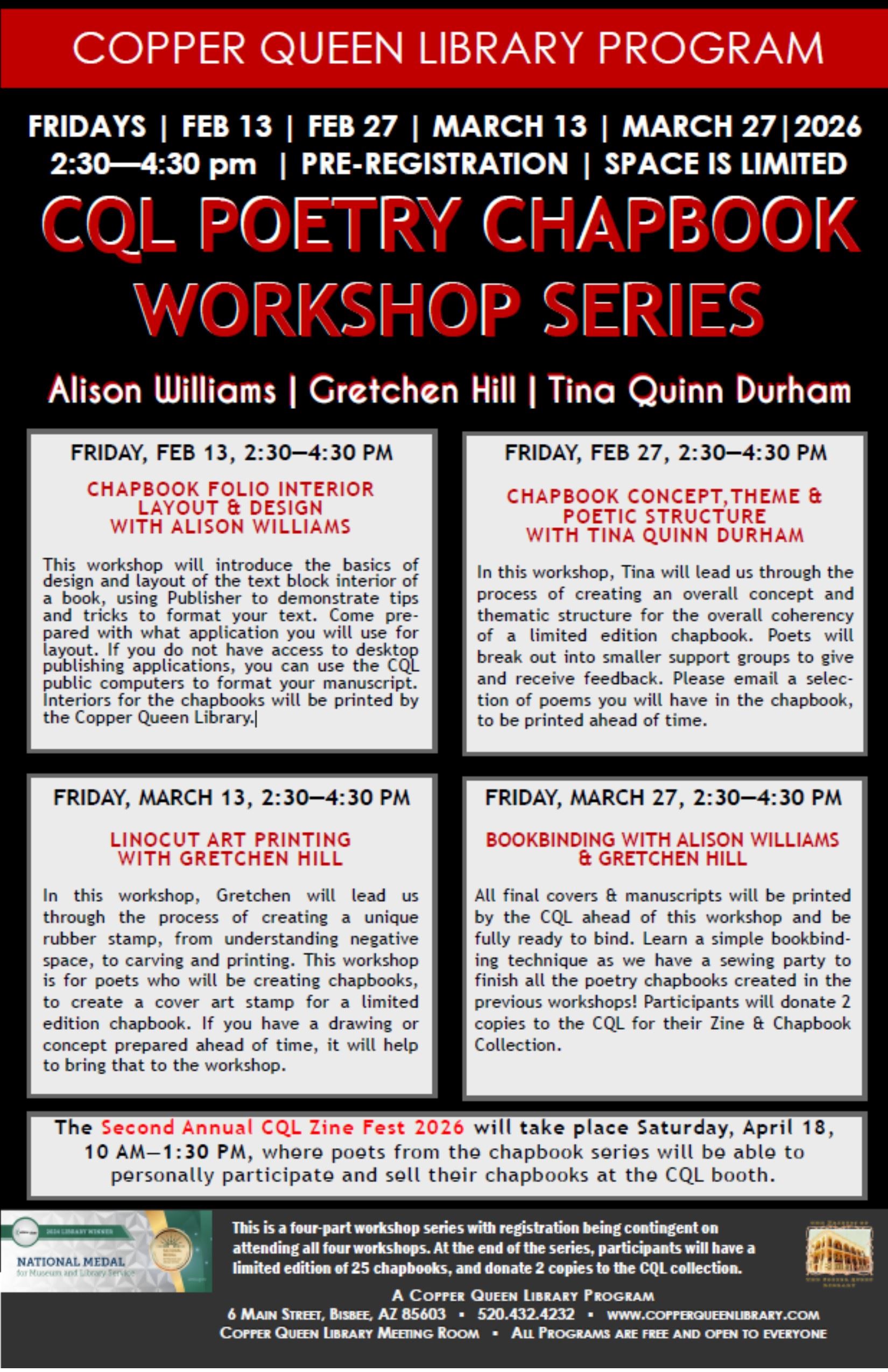 Chapbook Series Poster 2026