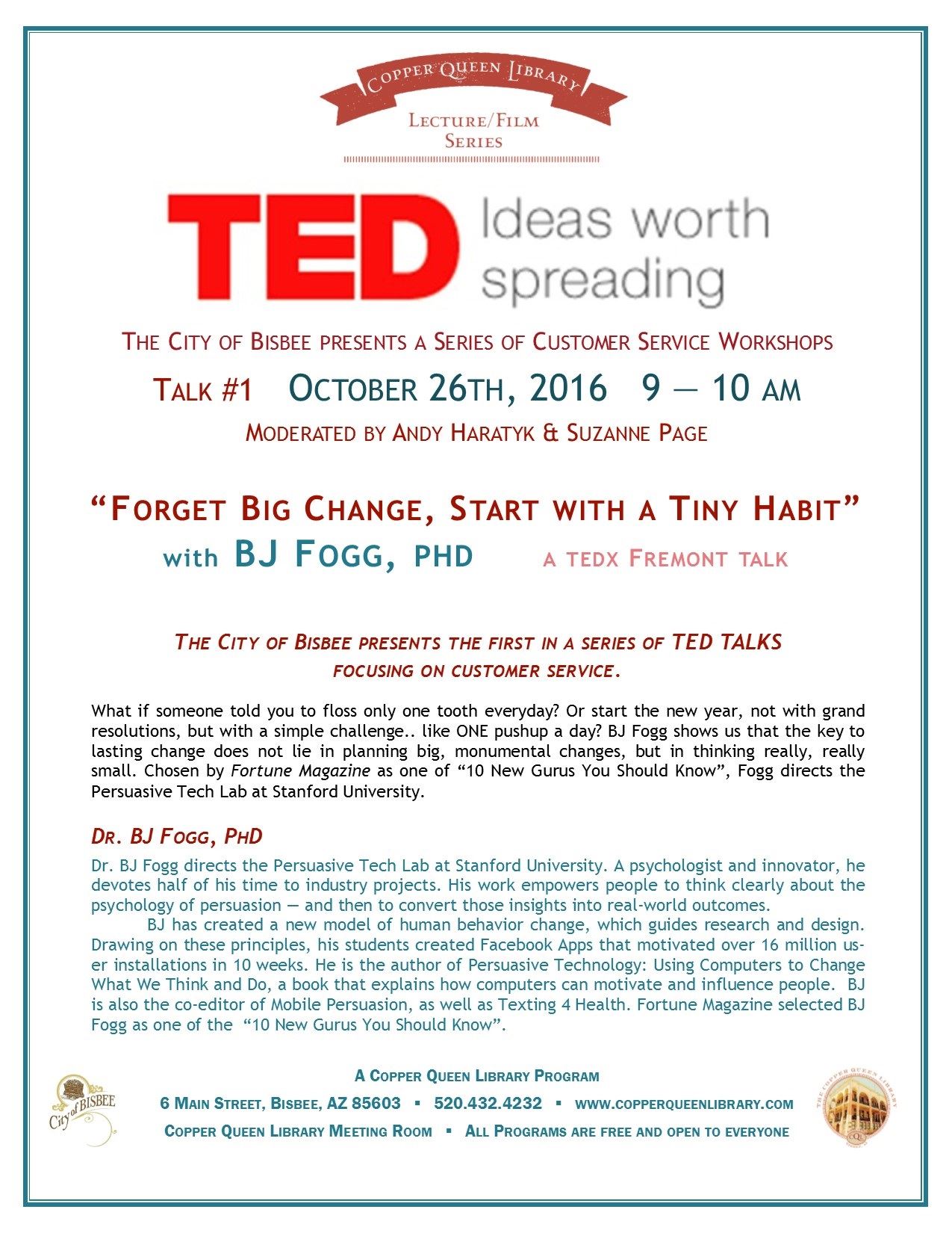 OCTOBER 16.2016 TED Talks POSTER 8.5x11