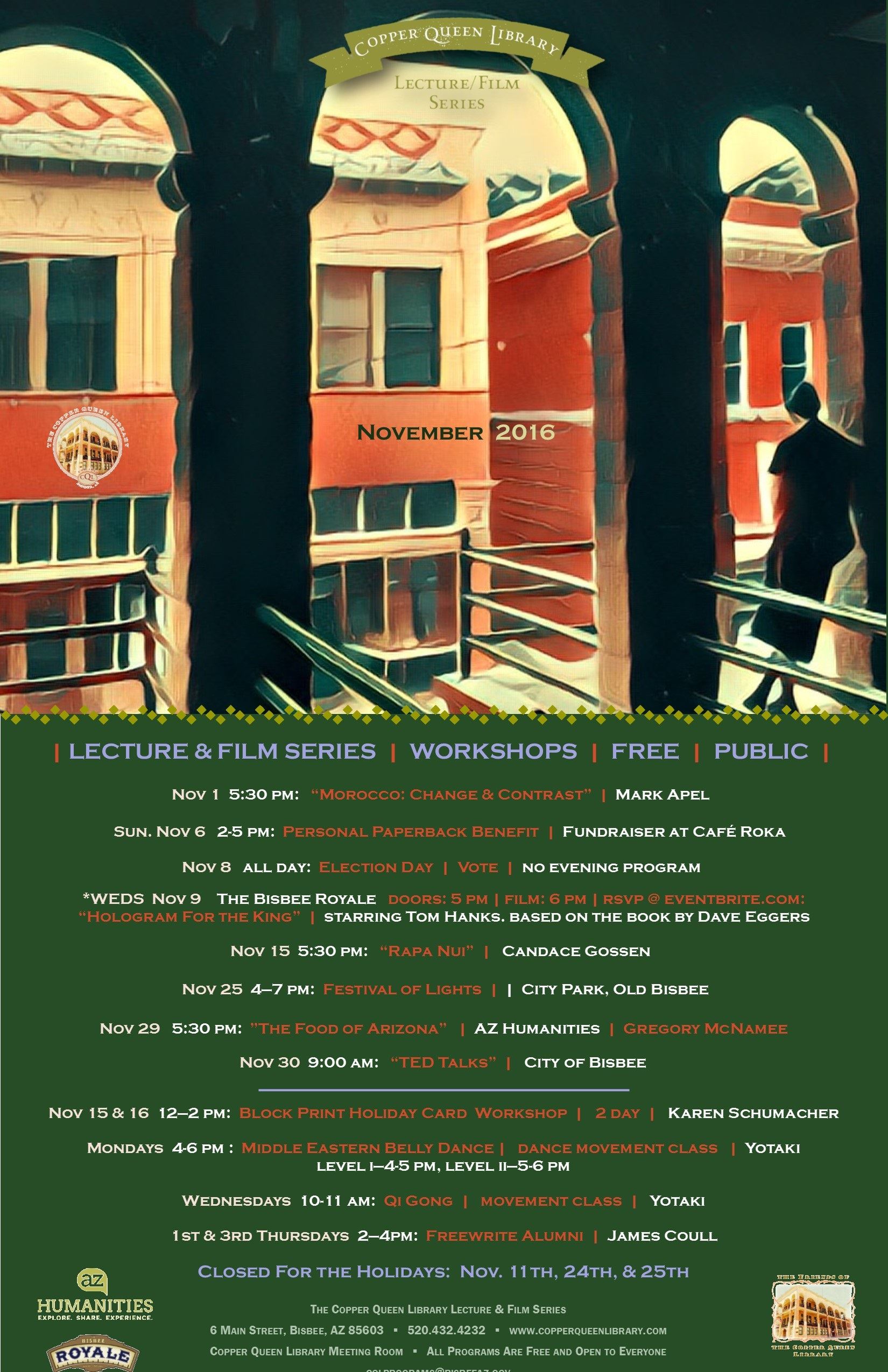 NOVEMBER 2016 MONTHLY SCHEDULE