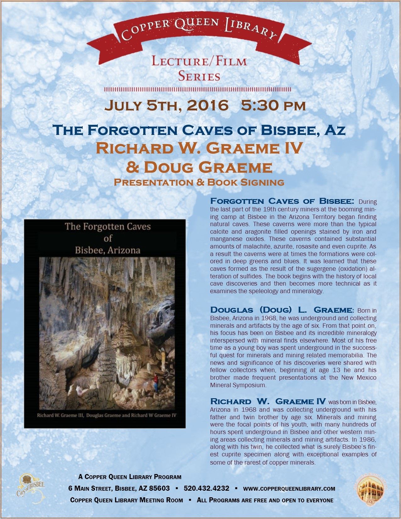 July 05.2016 RICHARD GRAEME FORGOTTEN CAVES POSTER