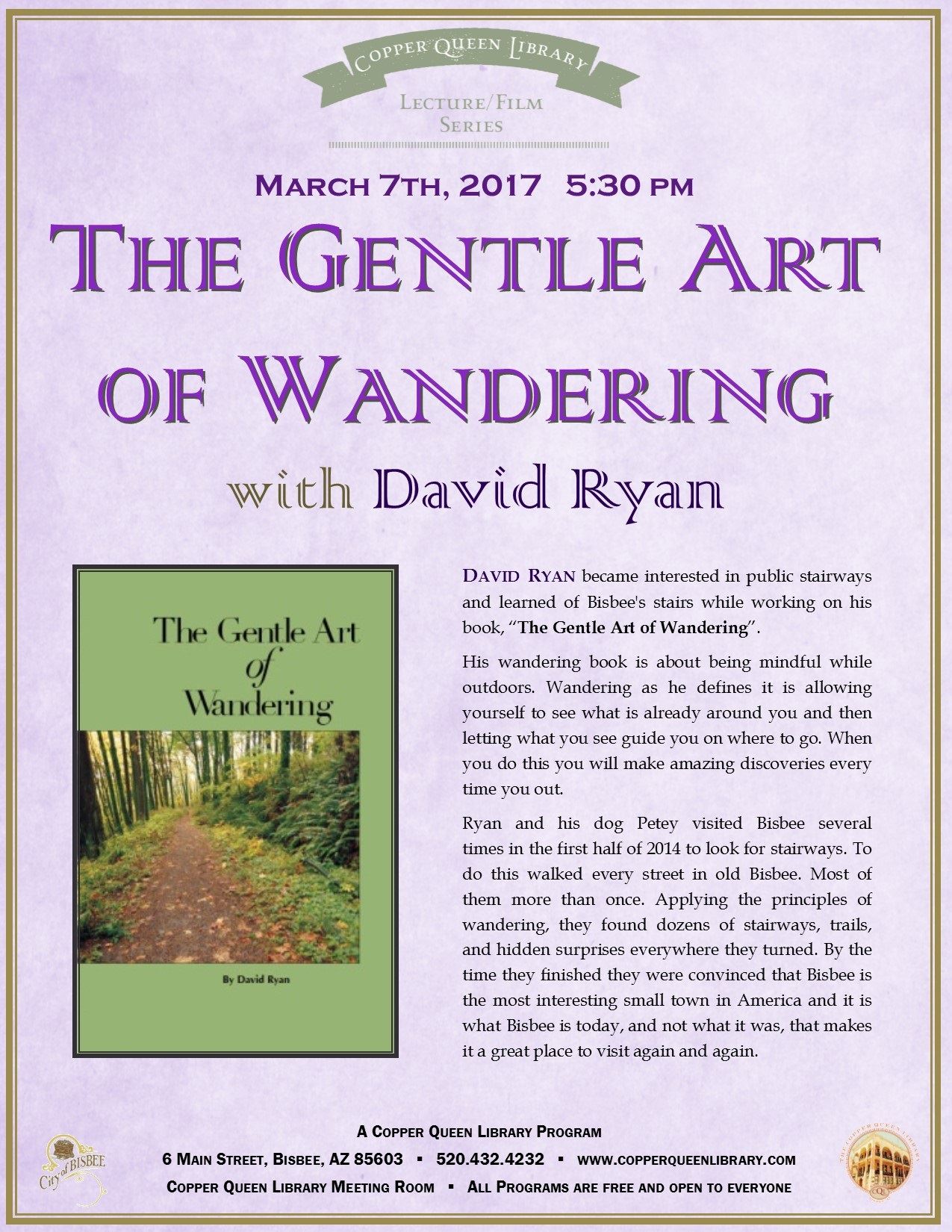 DAVID RYAN WANDERING POSTER 8.5 X 11