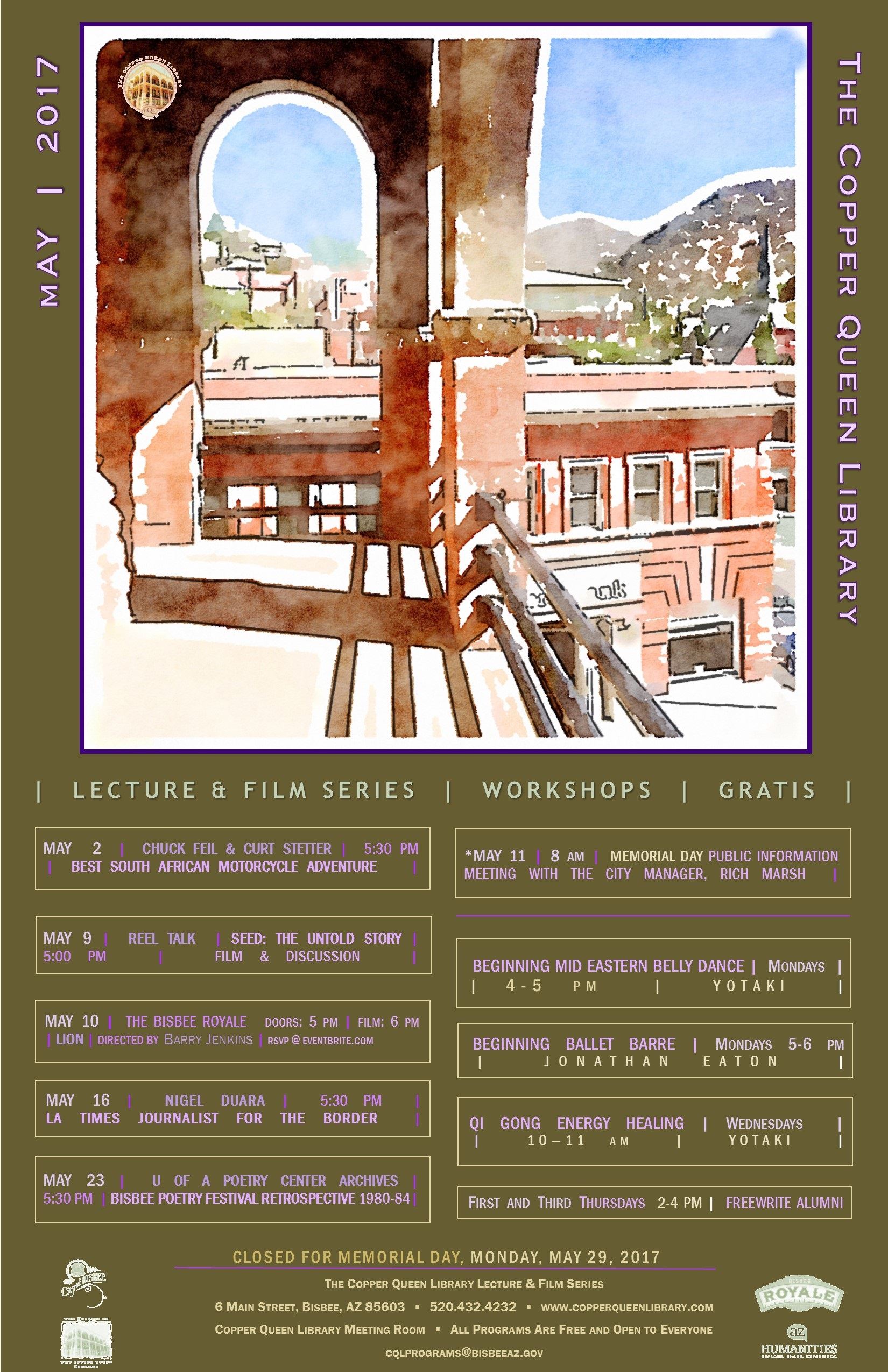 MAY 2017 MONTHLY SCHEDULE