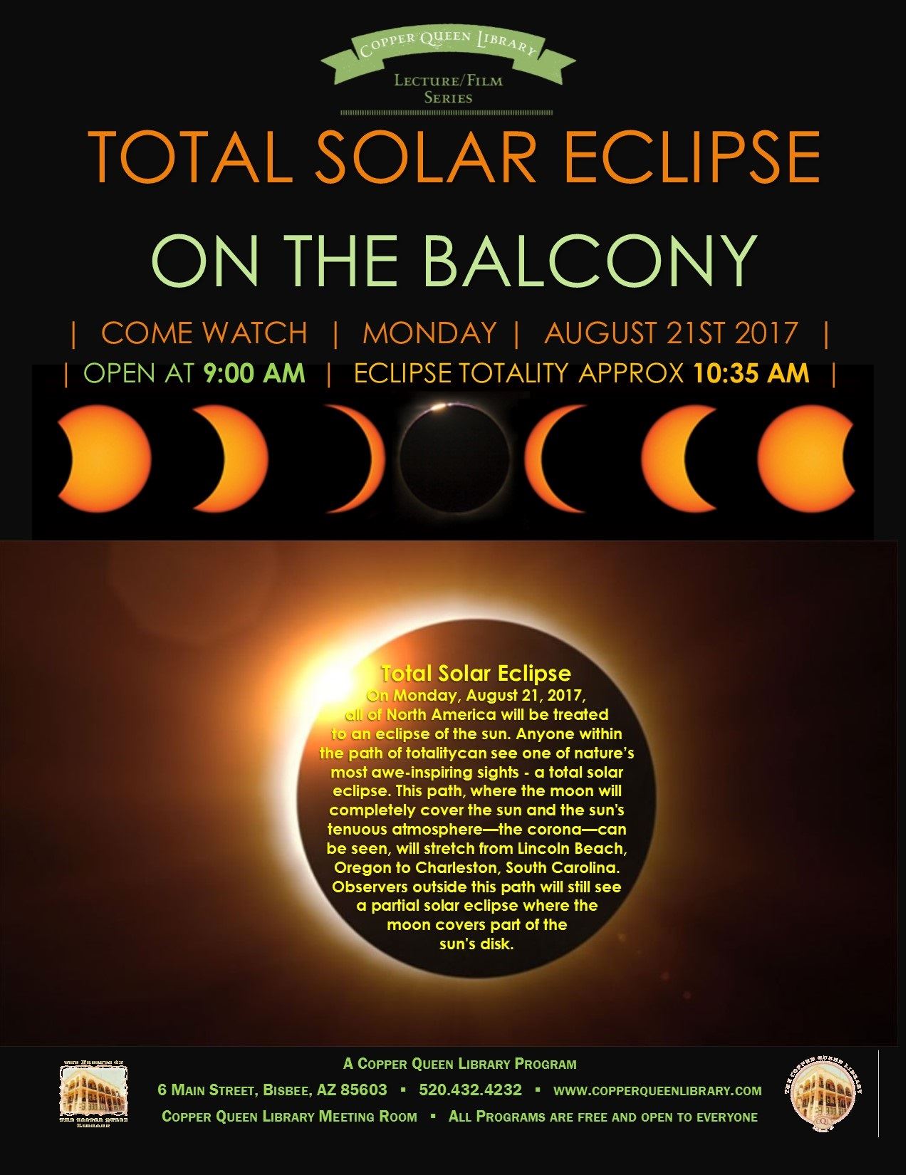 ECLIPSE BALCONY AUGUST 21 2017 POSTER 8.5 X 11