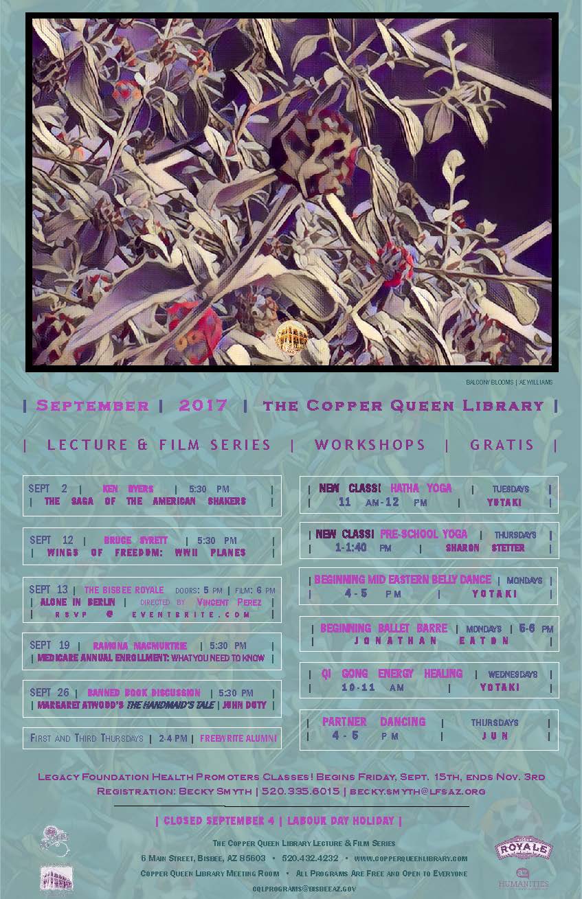 SEPTEMBER 2017 MONTHLY SCHEDULE