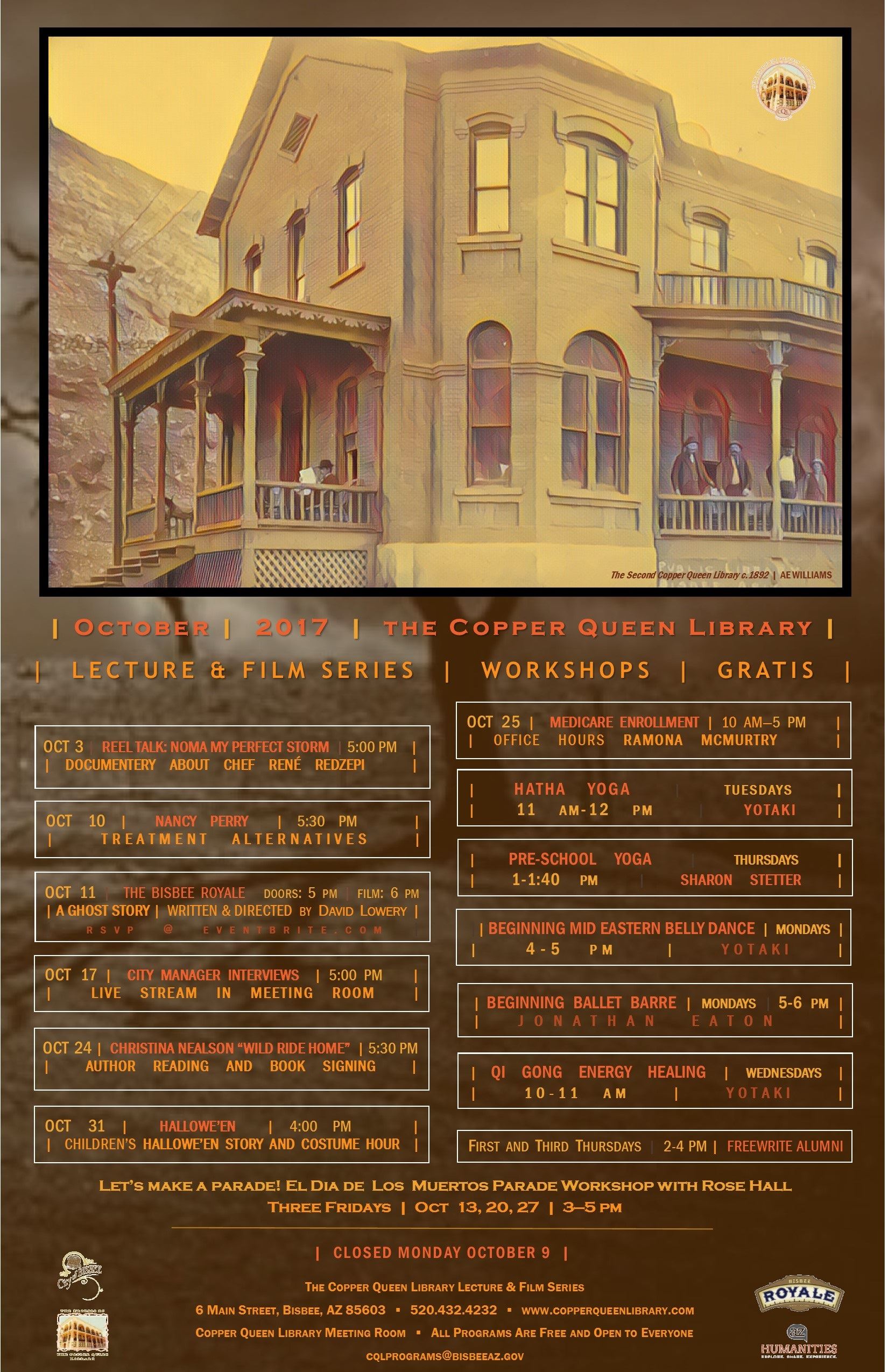 OCTOBER 2017 MONTHLY SCHEDULE