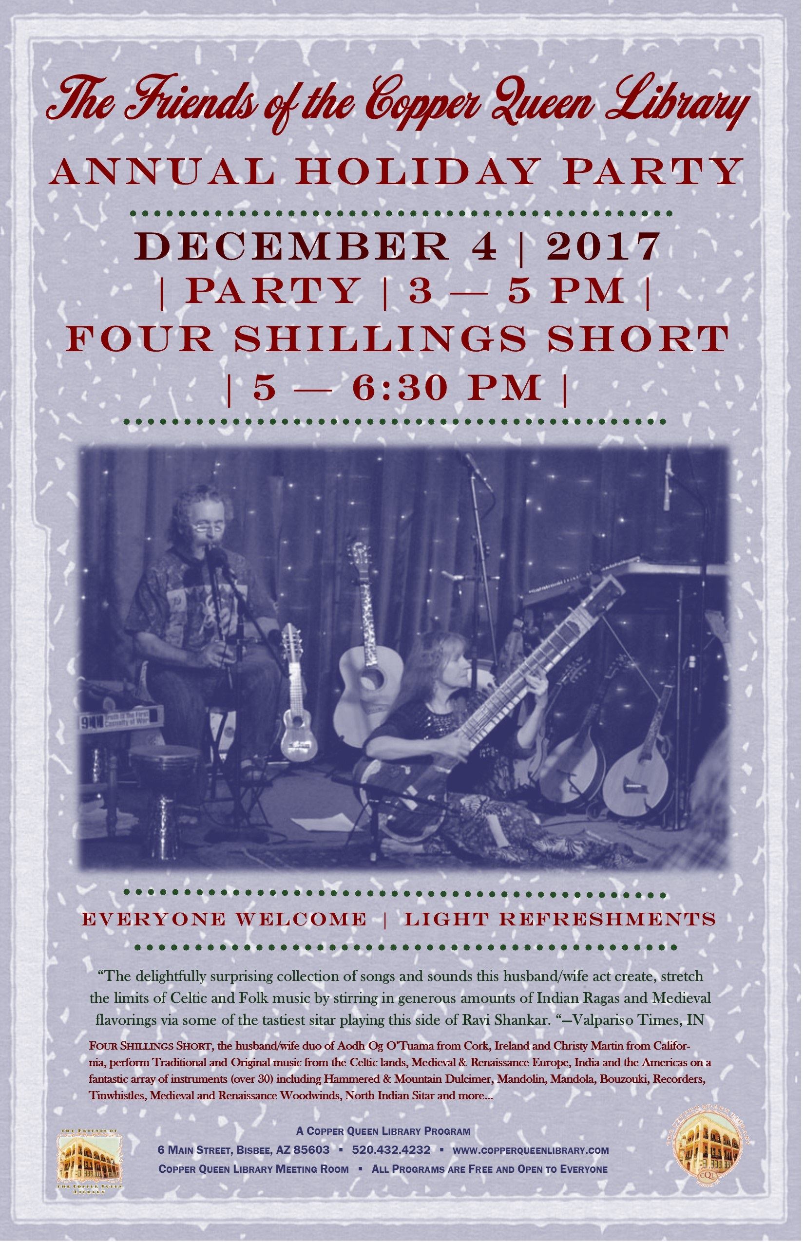 ANNUAL FRIENDS HOLIDAY PARTY DEC 4 2017