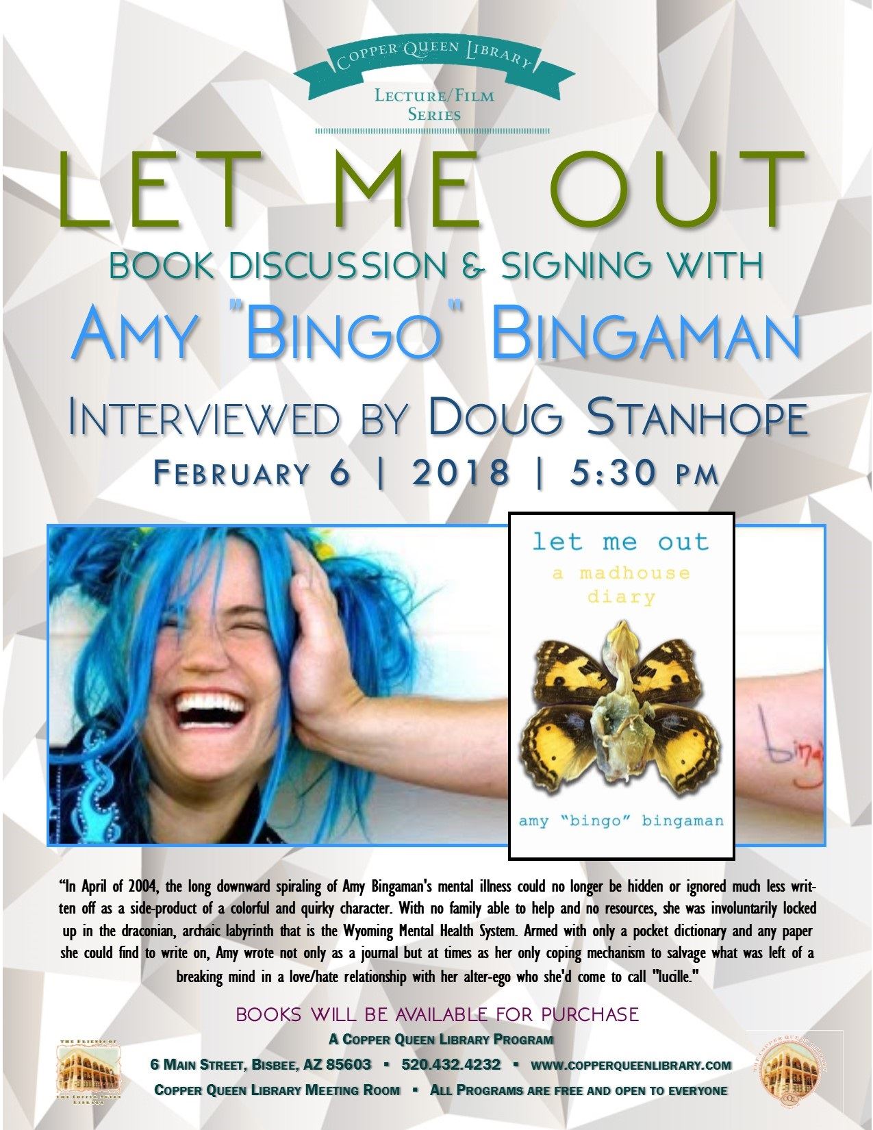 BINGO LET ME OUT AMY BINGAMAN 2.6.18.2018 8.5 x 11
