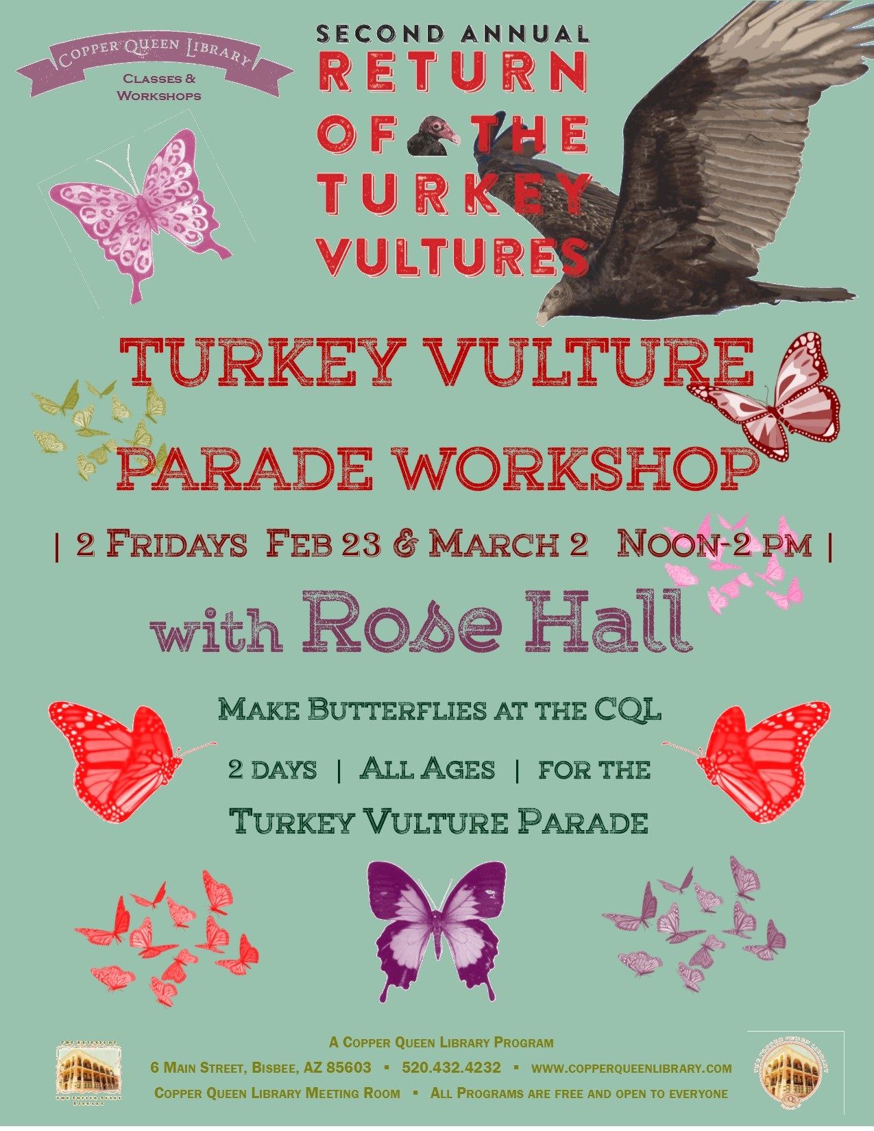 ROSE HALL TURKEY PARADE WORKSHOP POSTER FEB 2018 8.5 x 11