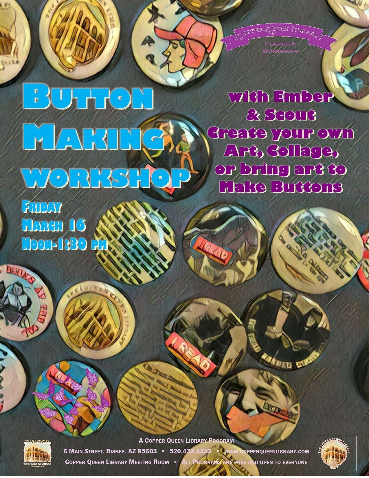 EMBER BUTTON WORKSHOP POSTER MARCH 2018 8.5 x 11