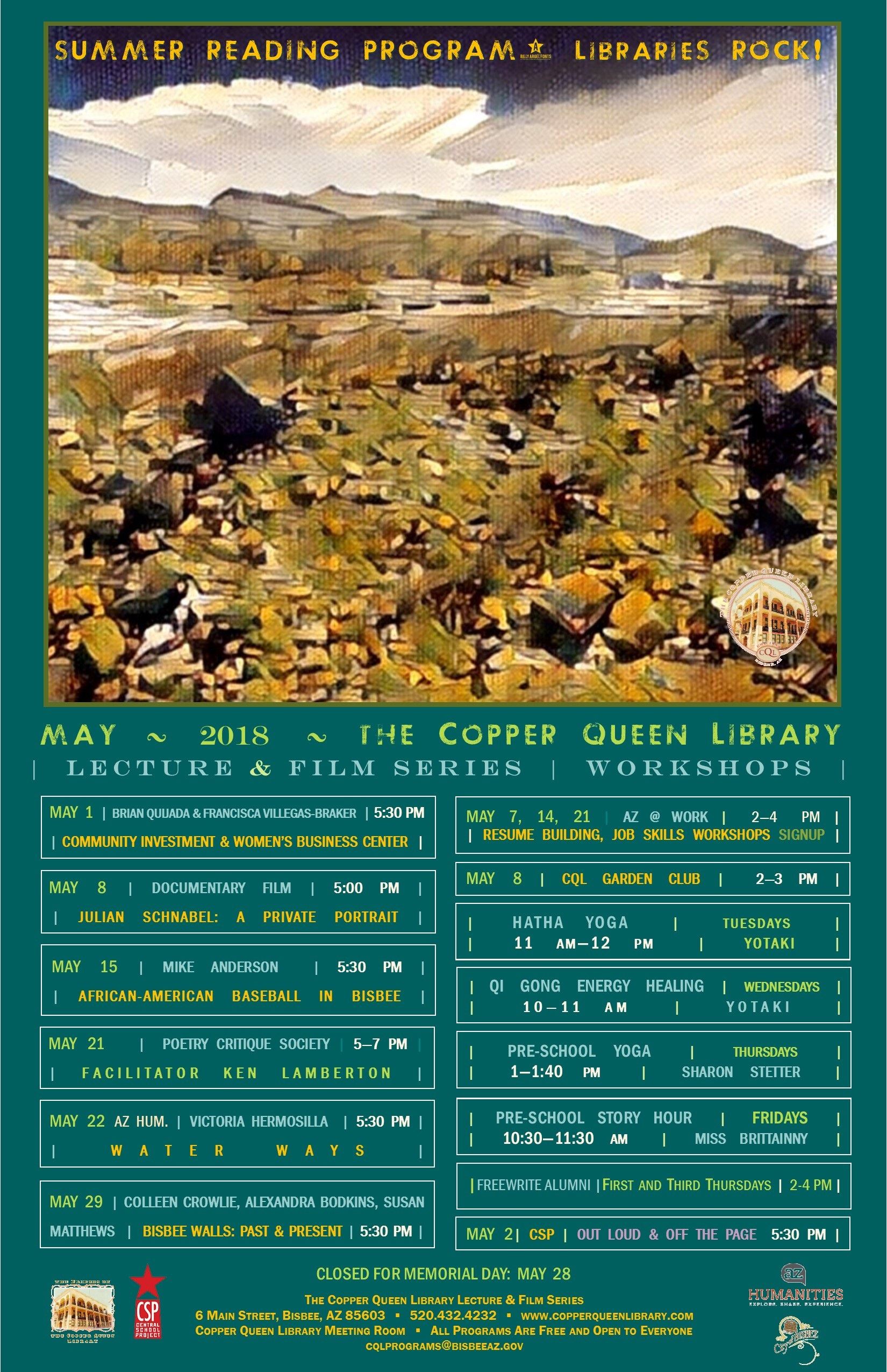 MAY 2018 MONTHLY SCHEDULE