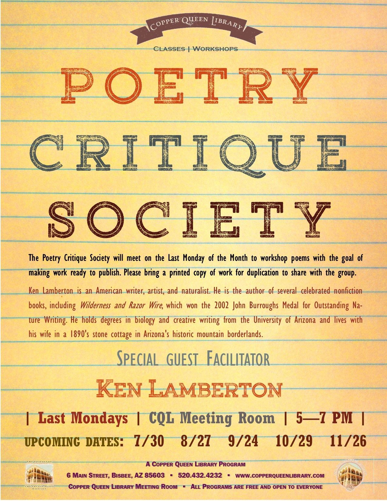 POETRY CRITIQUE SOCIETY JULY 2018 8.5 x 11