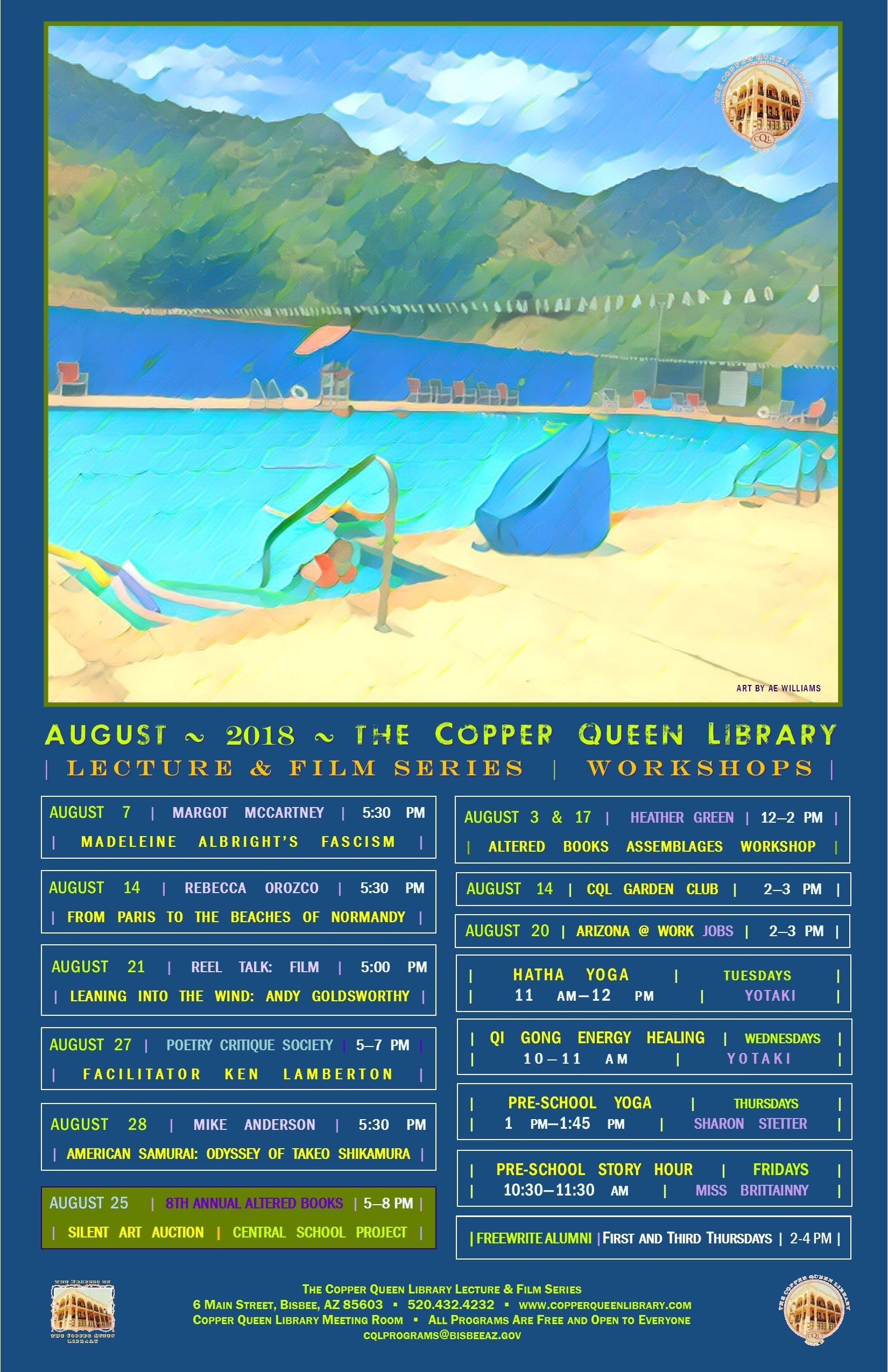 AUGUST 2018 MONTHLY SCHEDULE