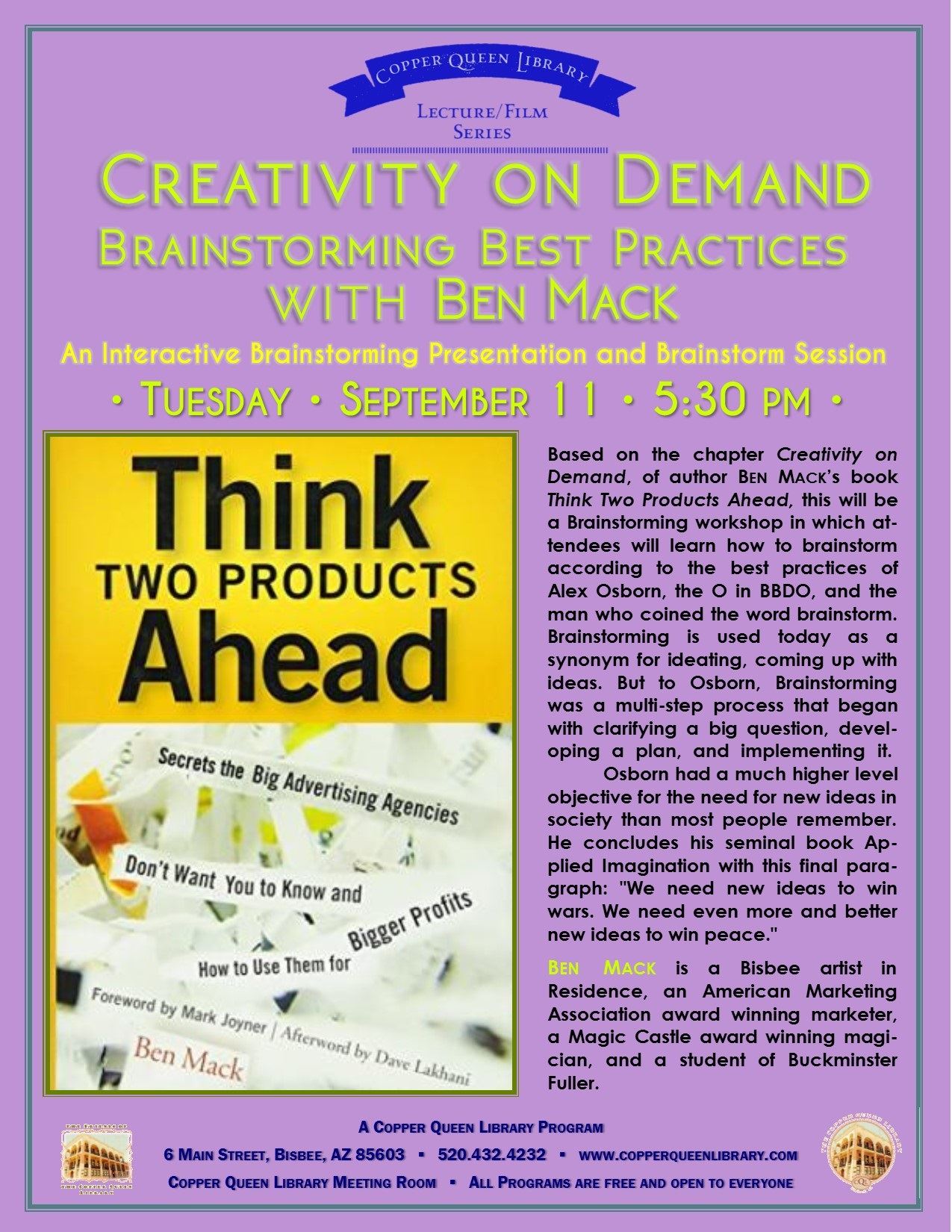 BEN MACK CREATIVITY ON DEMAND  9.11.18 8.5 X 11