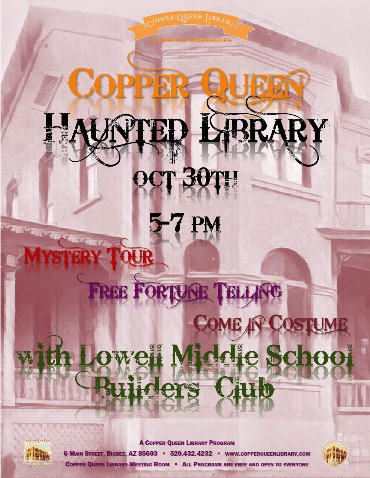 HAUNTED LIBRARY POSTER OCT 30 2018 8.5 x 11