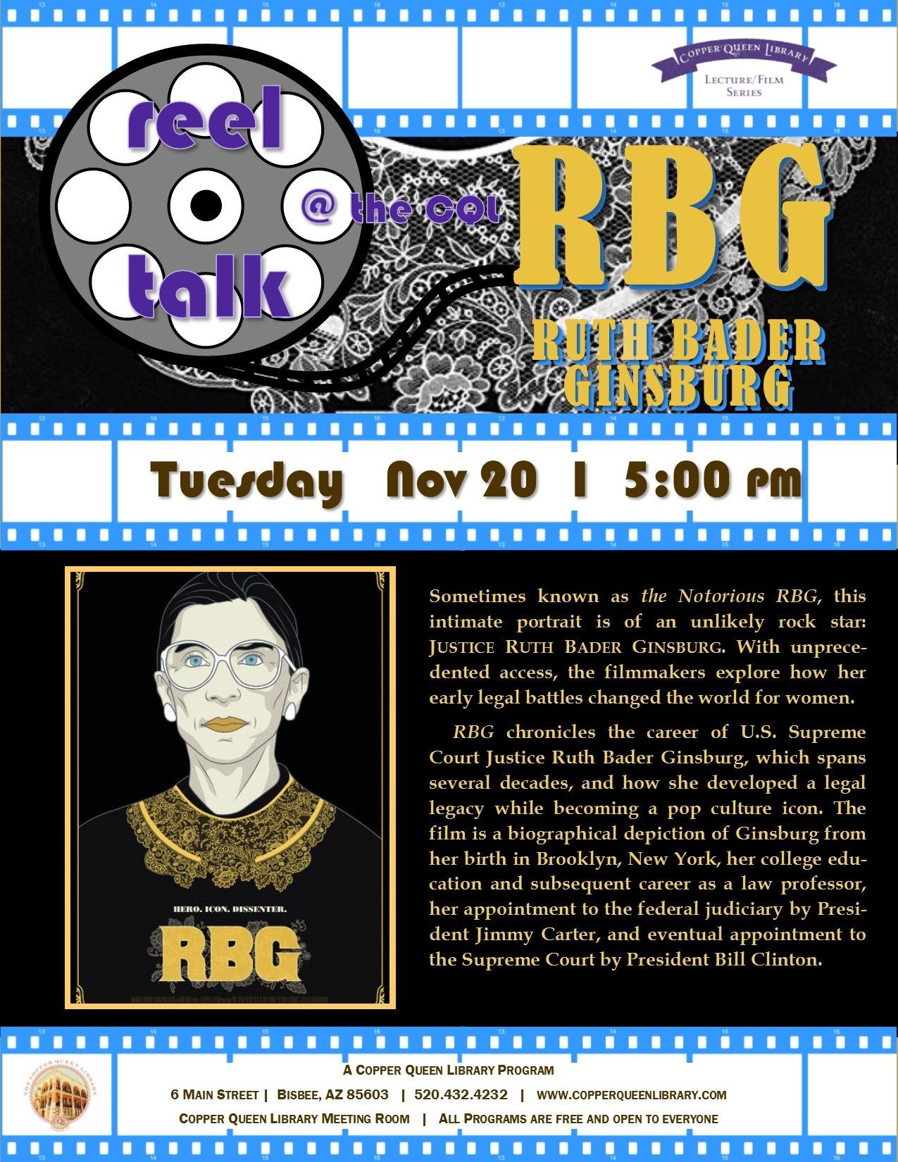 REEL TALK RBG 11.20.18  8.5 X 11