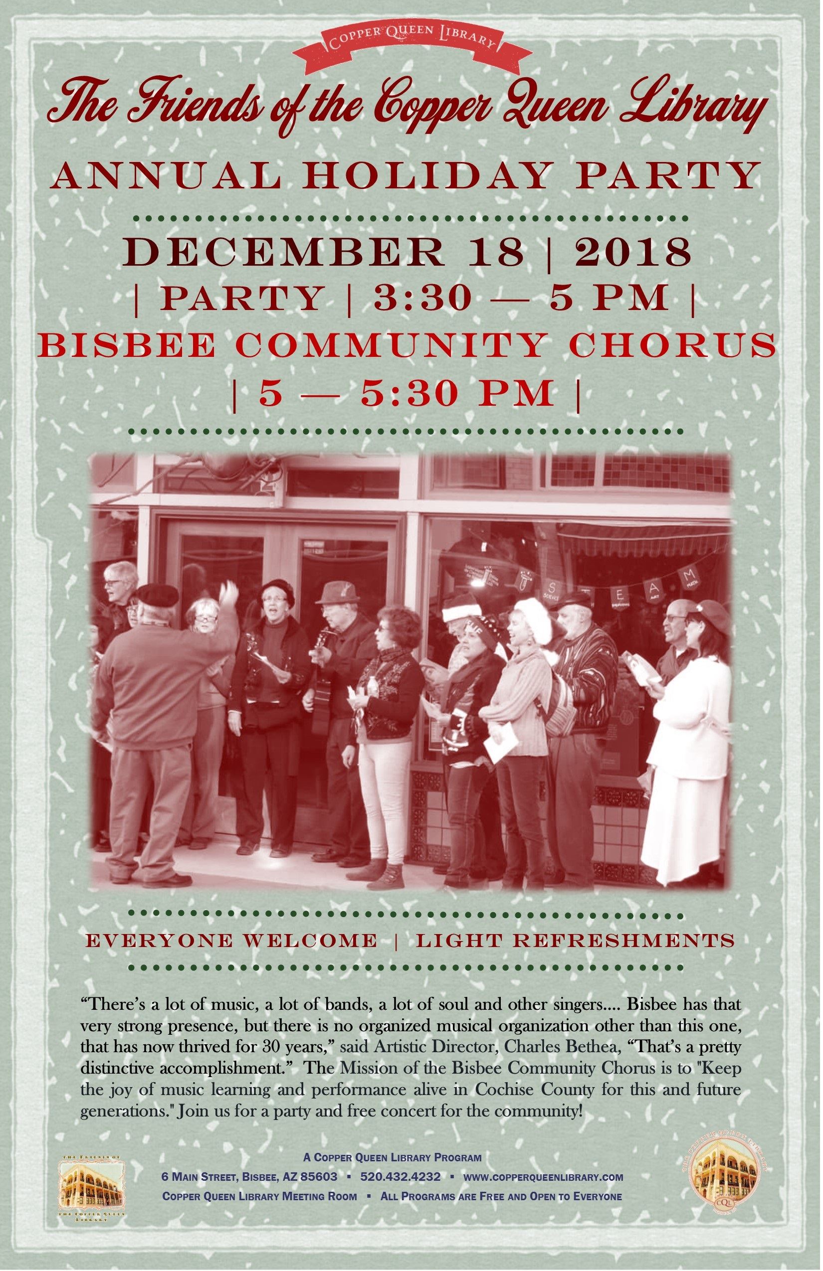 ANNUAL FRIENDS PARTY COMMUNITY CHORUS