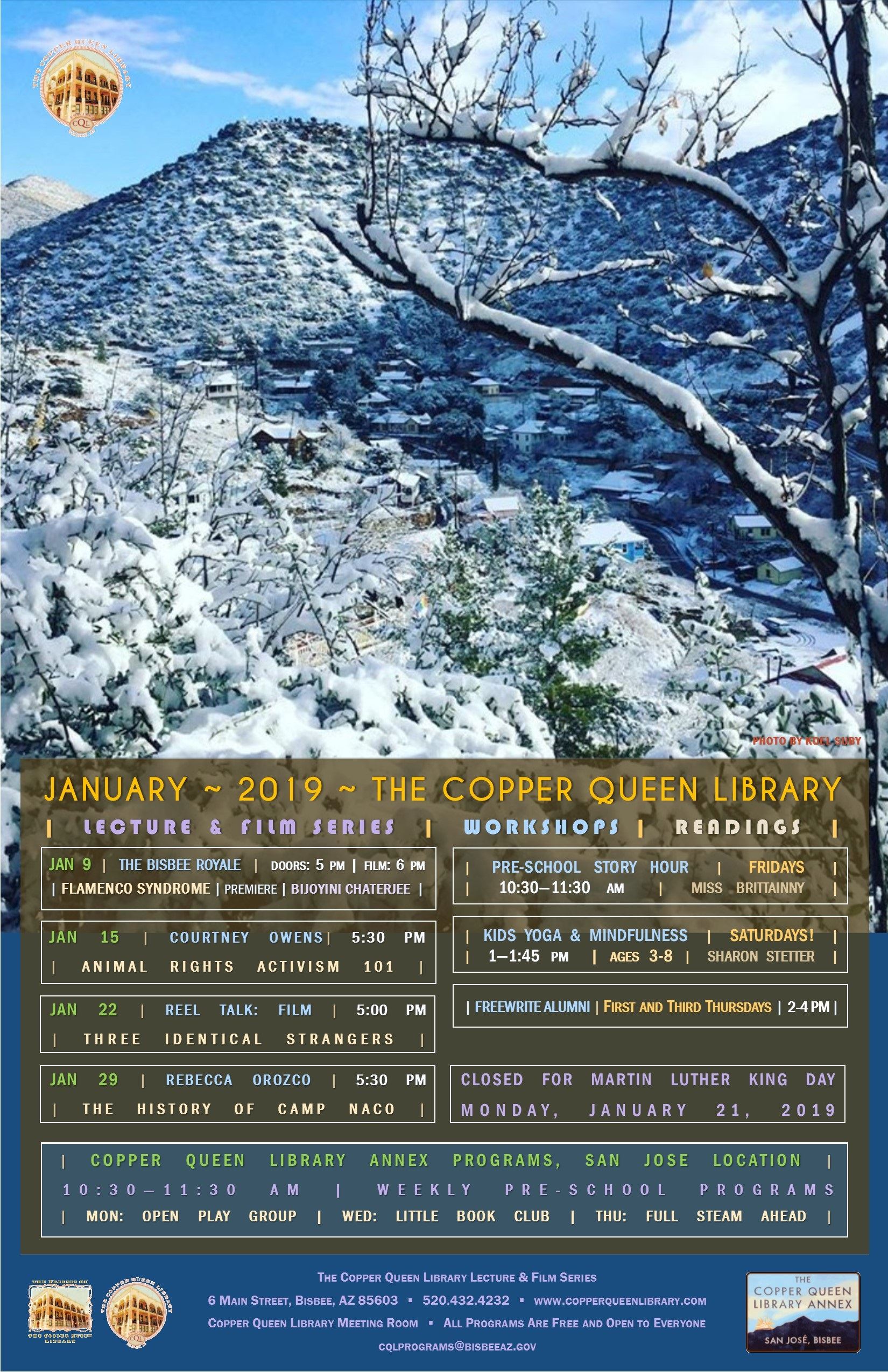 JANUARY 2019 MONTHLY SCHEDULE