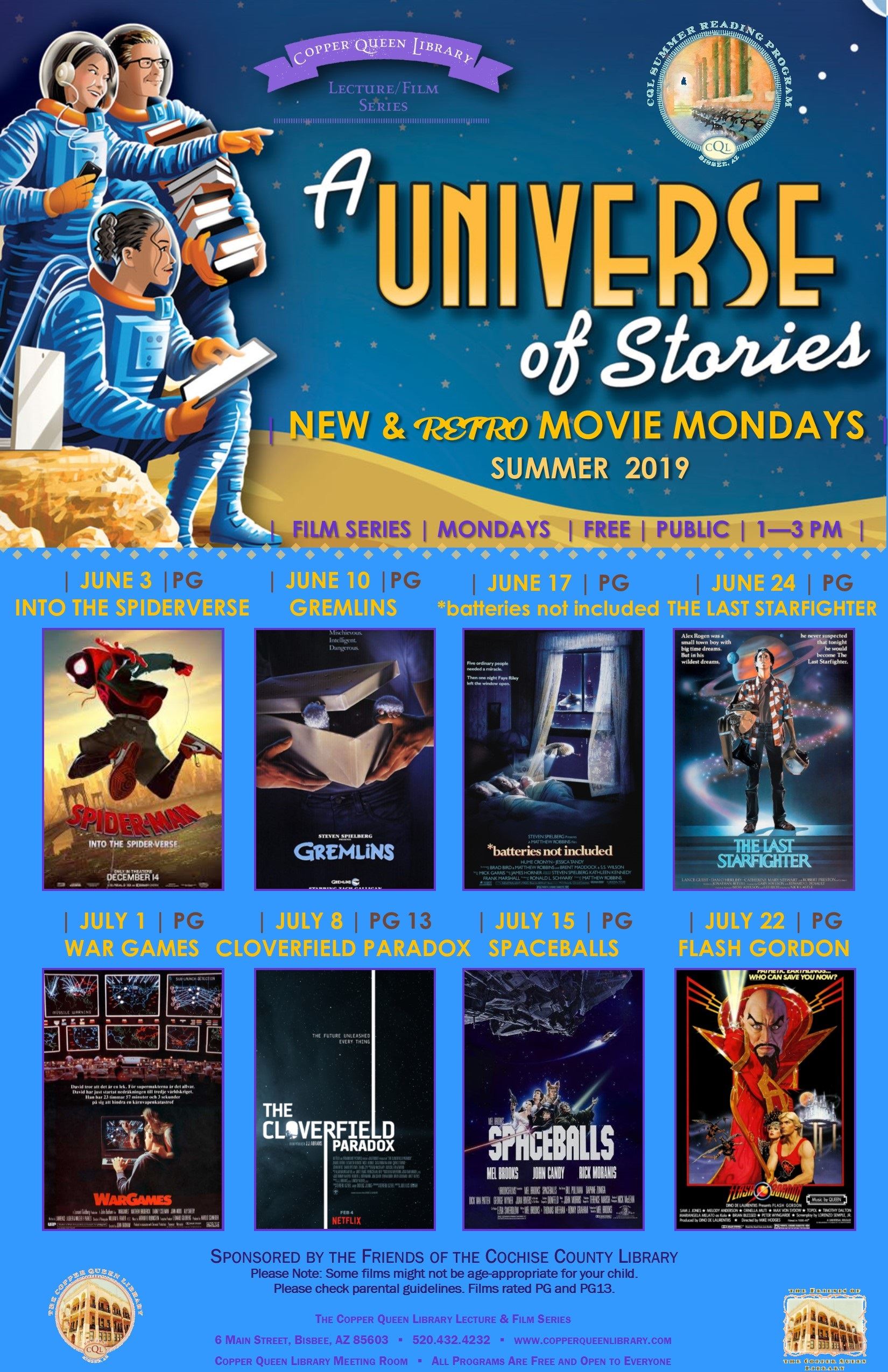MONDAY MOVIE SUMMER SCHEDULE 2019 11 X 17