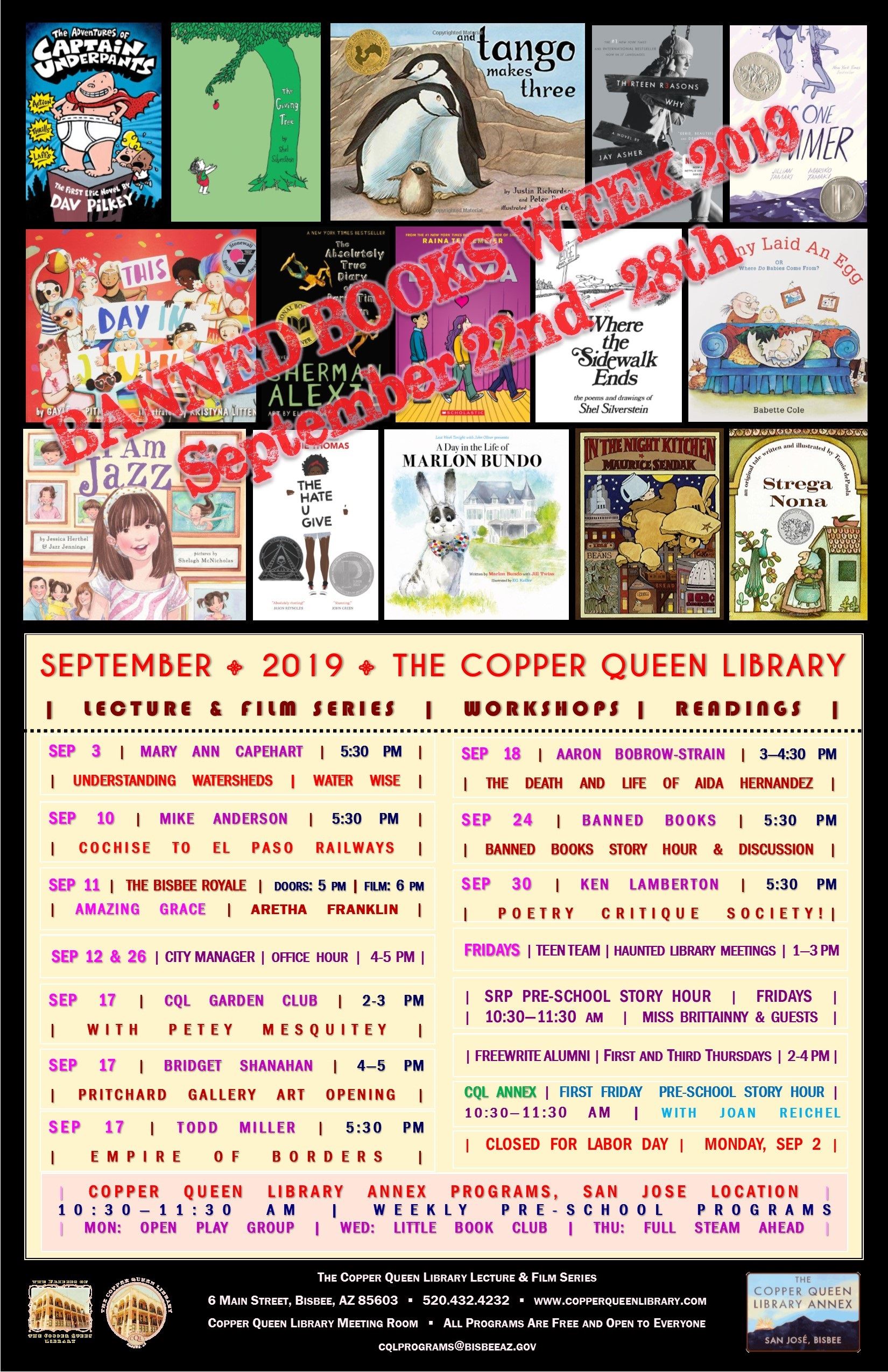 SEPTEMBER 2019 MONTHLY SCHEDULE