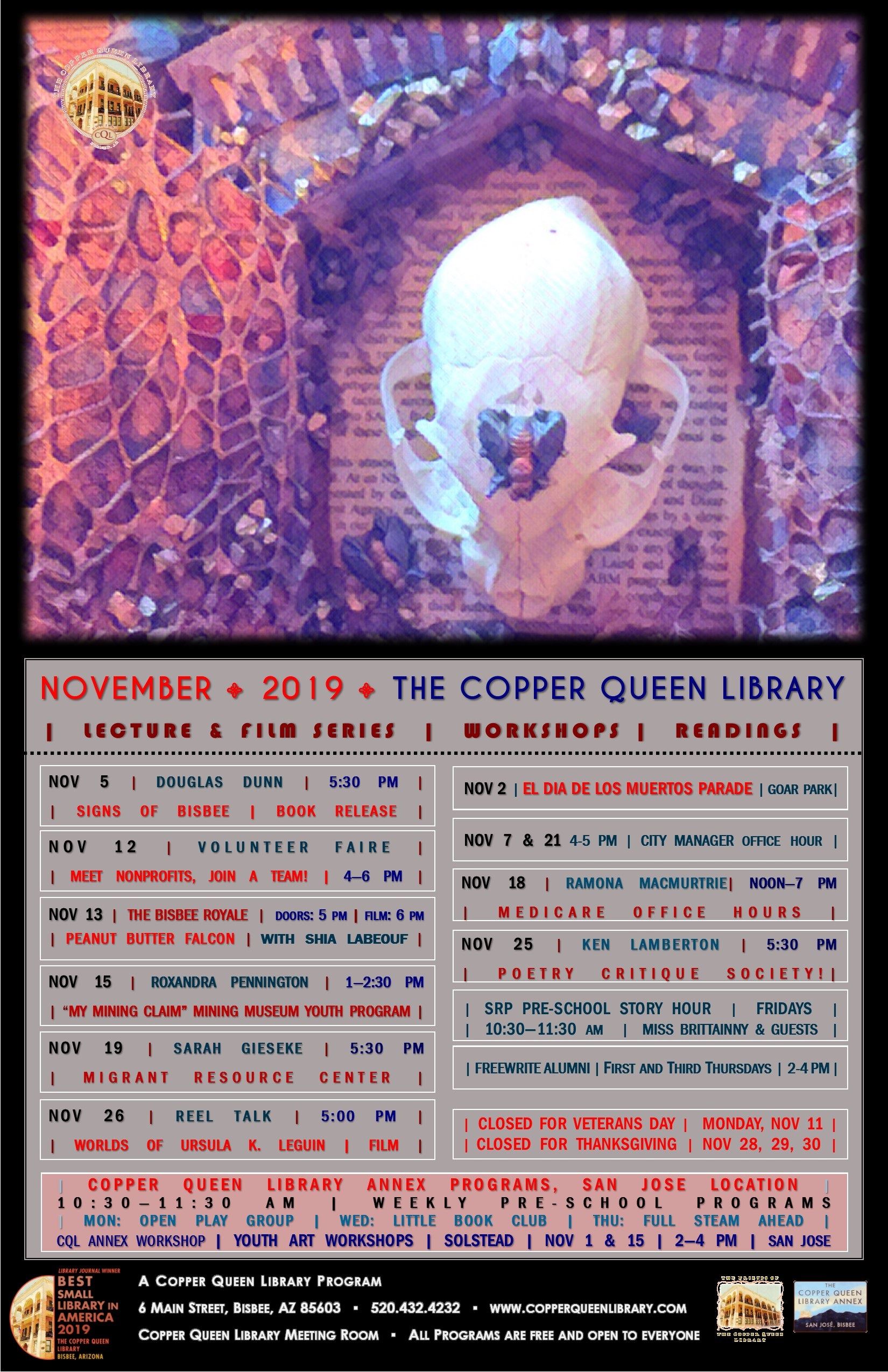 NOVEMBER 2019 MONTHLY SCHEDULE