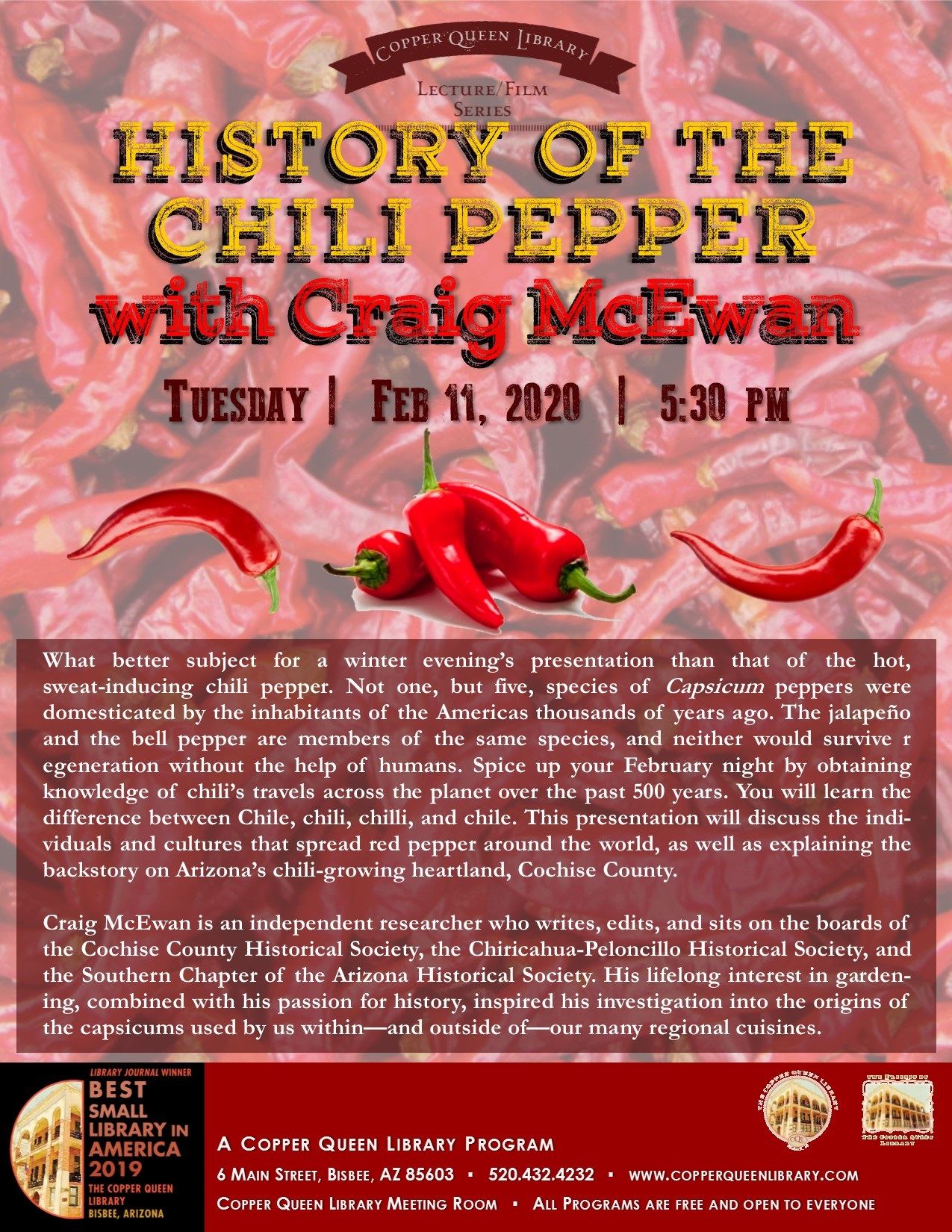 CRAIG MCEWAN HISTORY OF CHILI