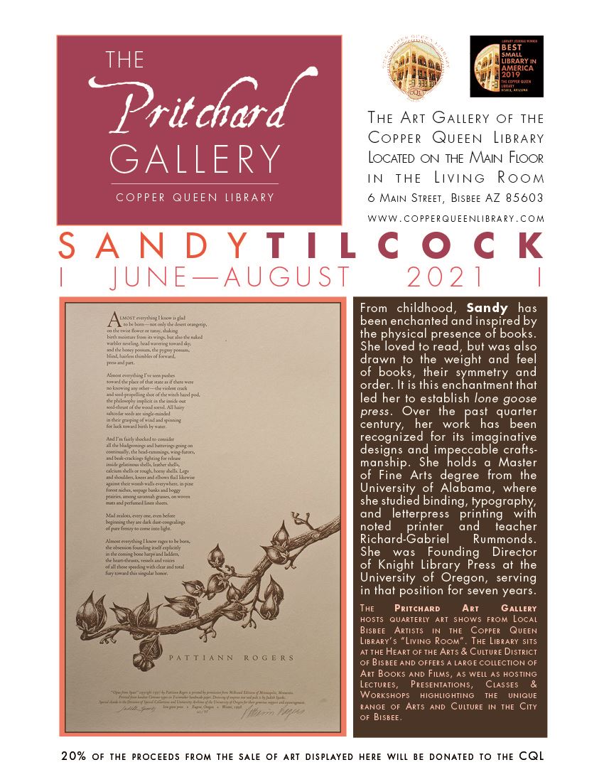 PRITCHARD GALLERY SANDY TILCOCK JUNE 2021