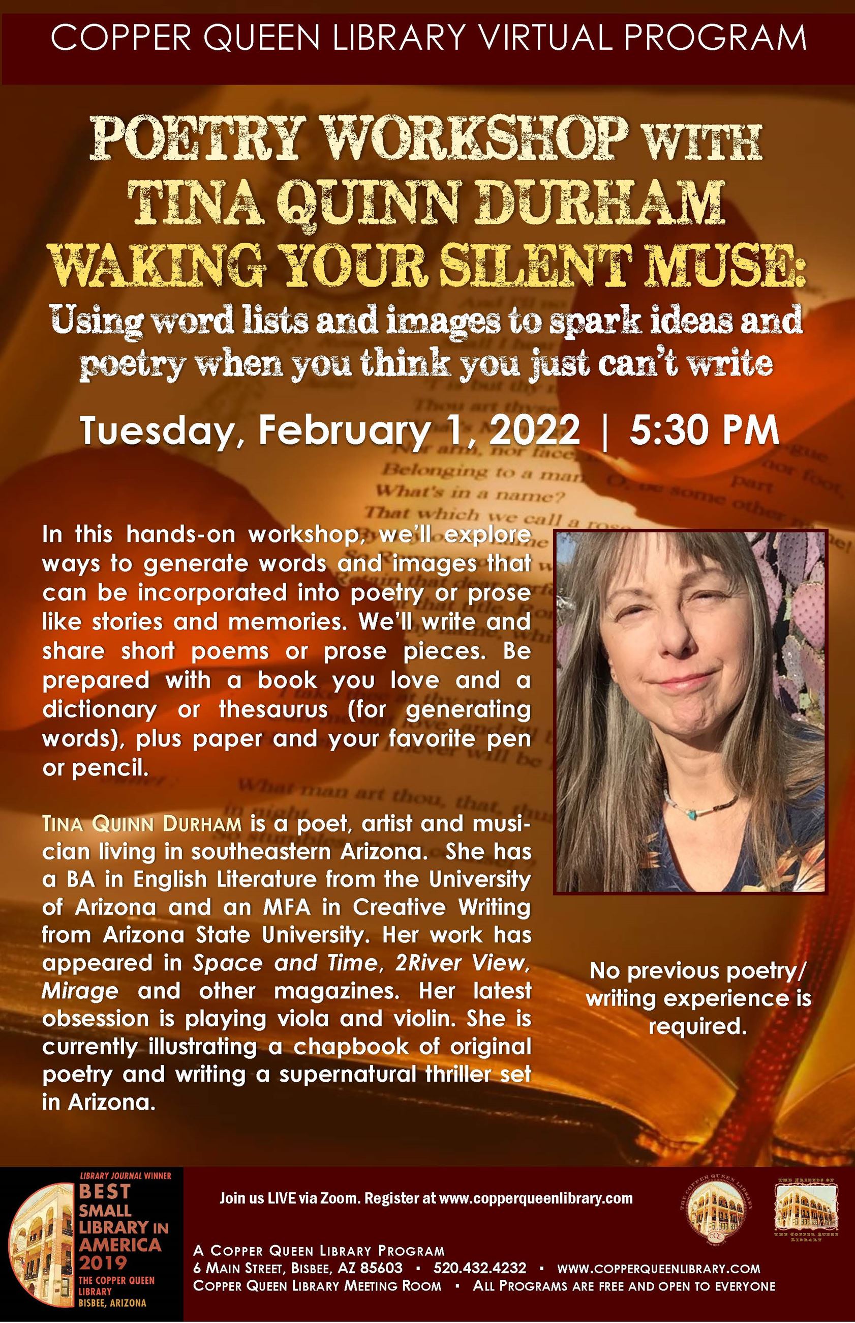 CQL CQL VIRTUAL POETRY WORKSHOP TINA DURHAM