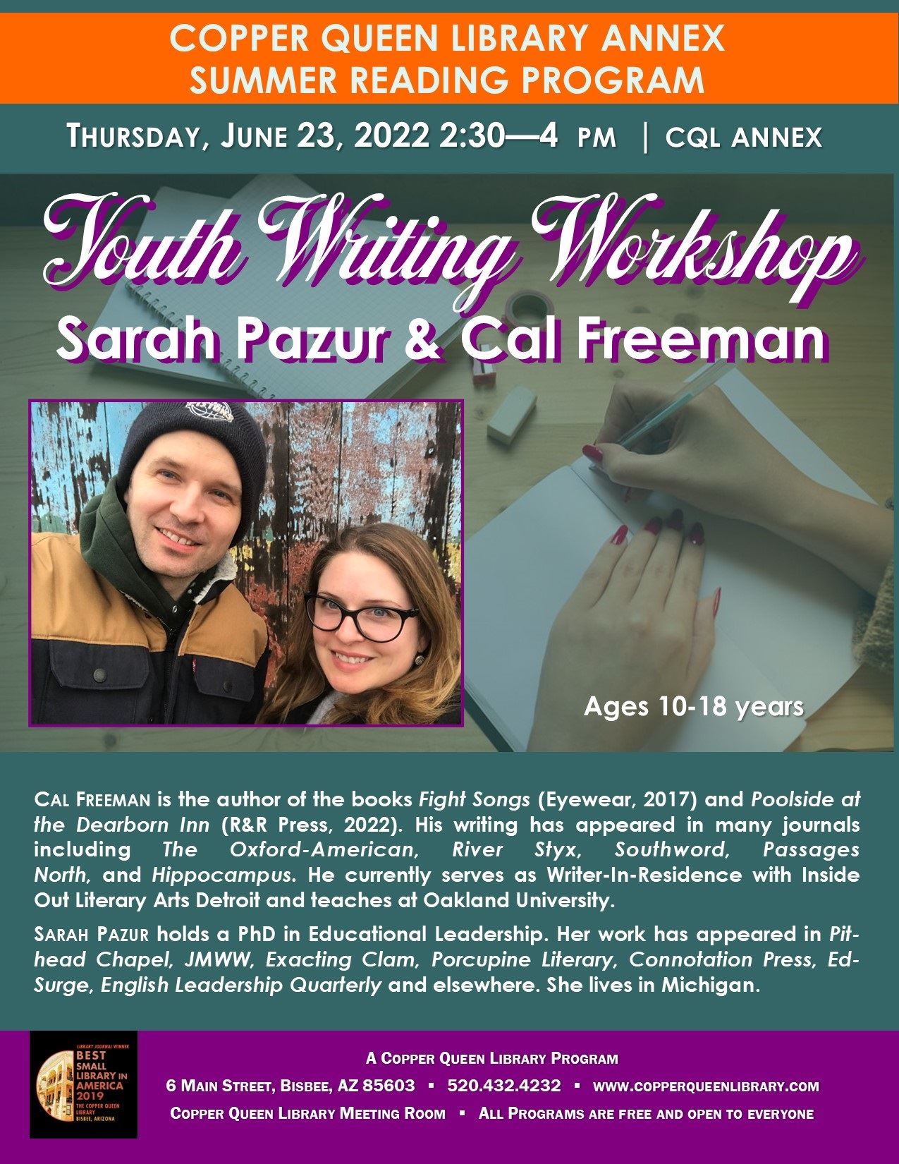 CQL ANNEX SRP YOUTH WRITING WORKSHOP 6.23.2022 8.5 X 11