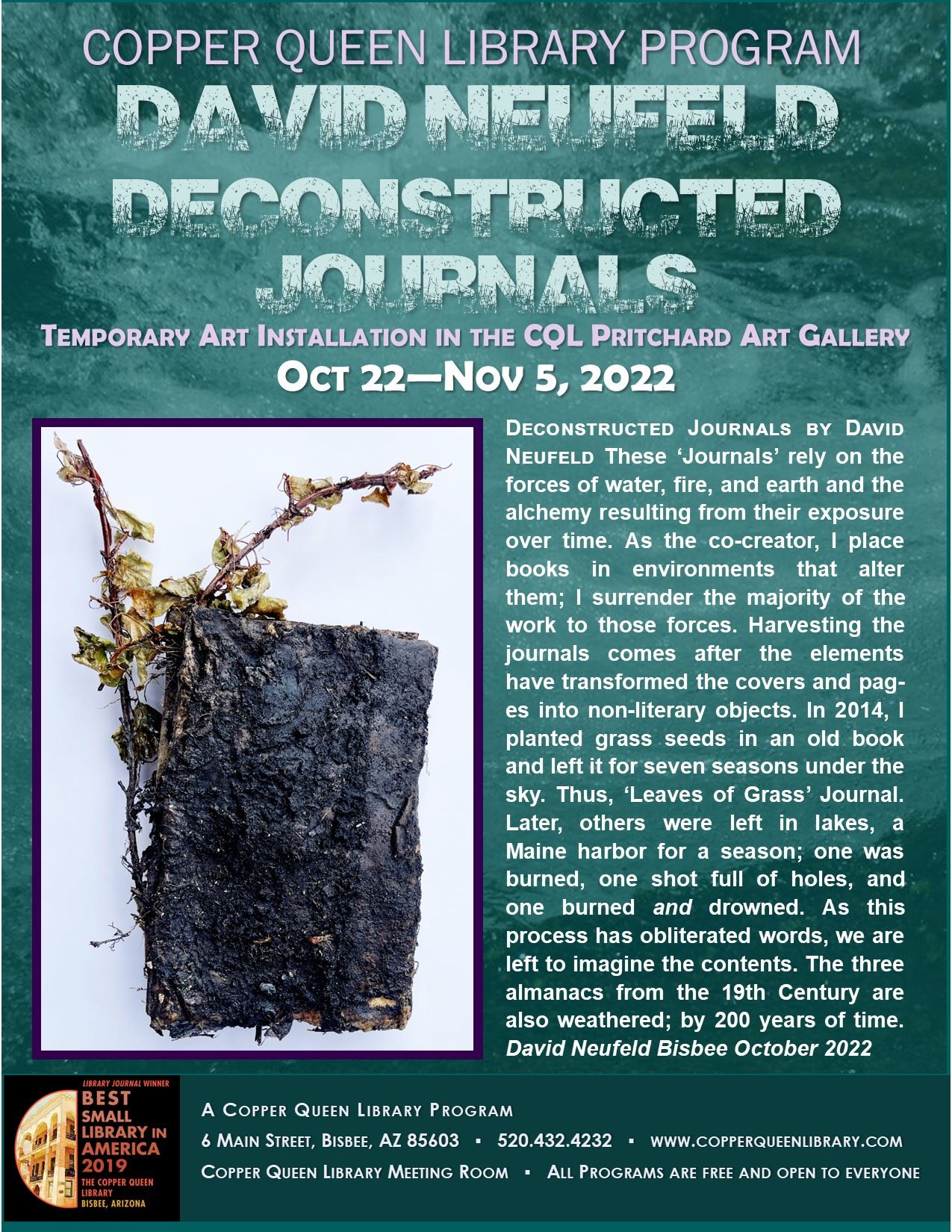 CQL DAVID NEUFELD TEMP ART INSTALLATION OCT-NOV.2022 POSTER
